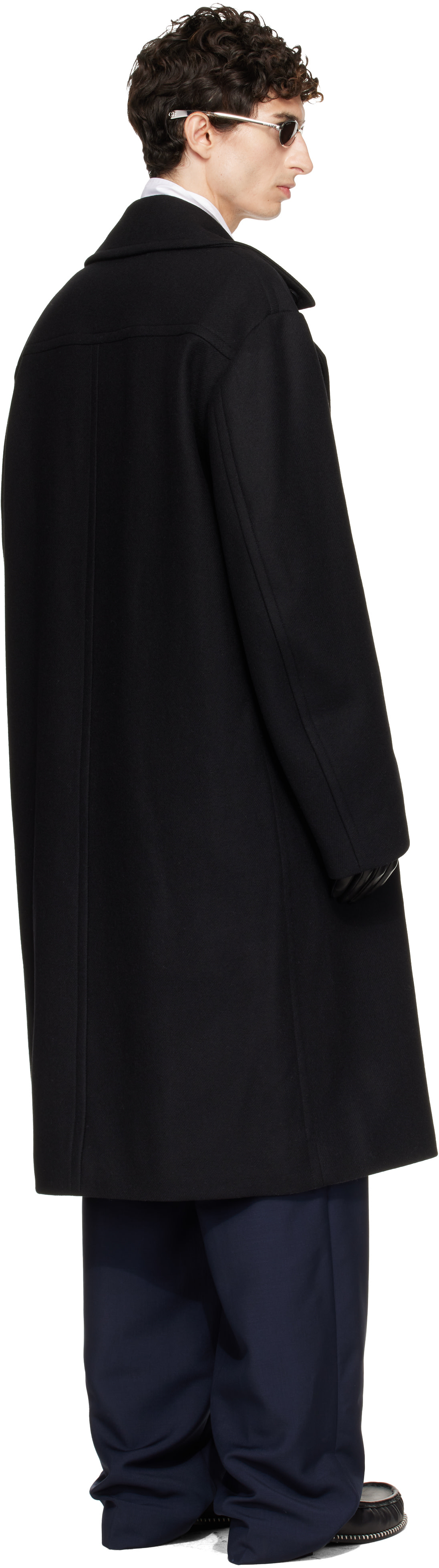 Dries Van Noten - Black Wool Caban Coat