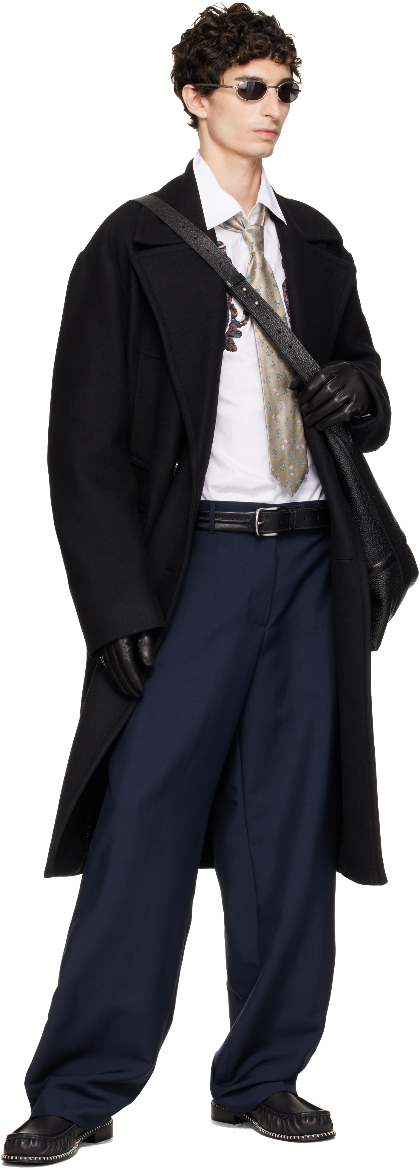Dries Van Noten - Black Wool Caban Coat