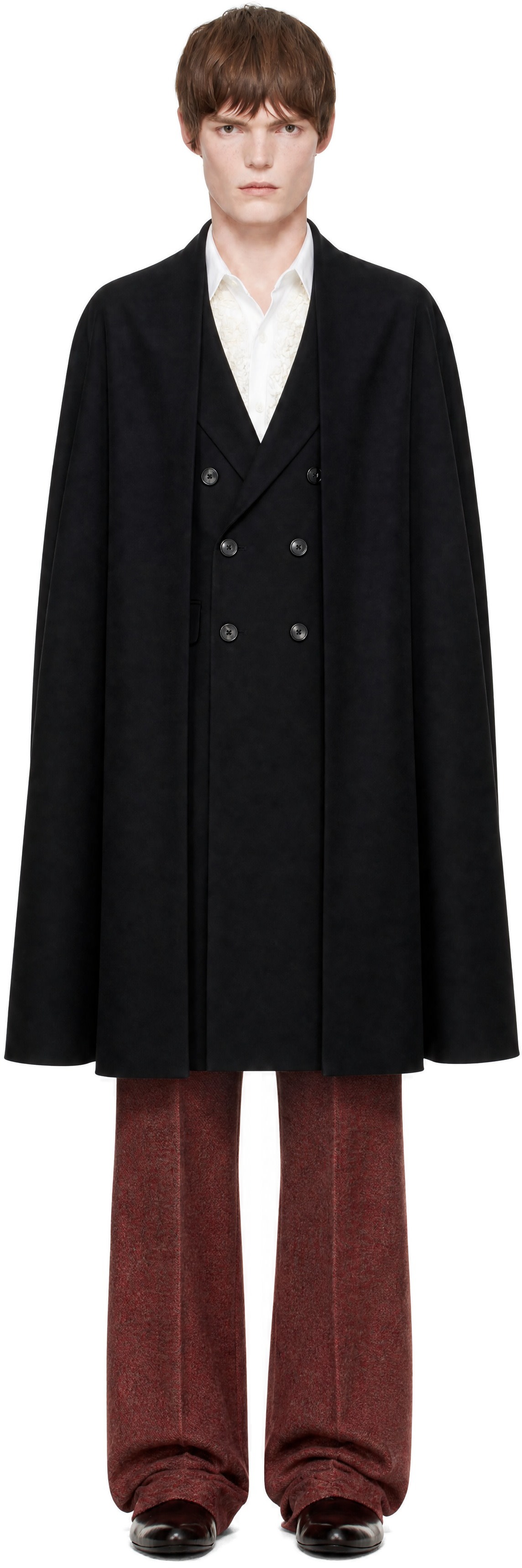 Dries Van Noten - Black Wool Twill Coat
