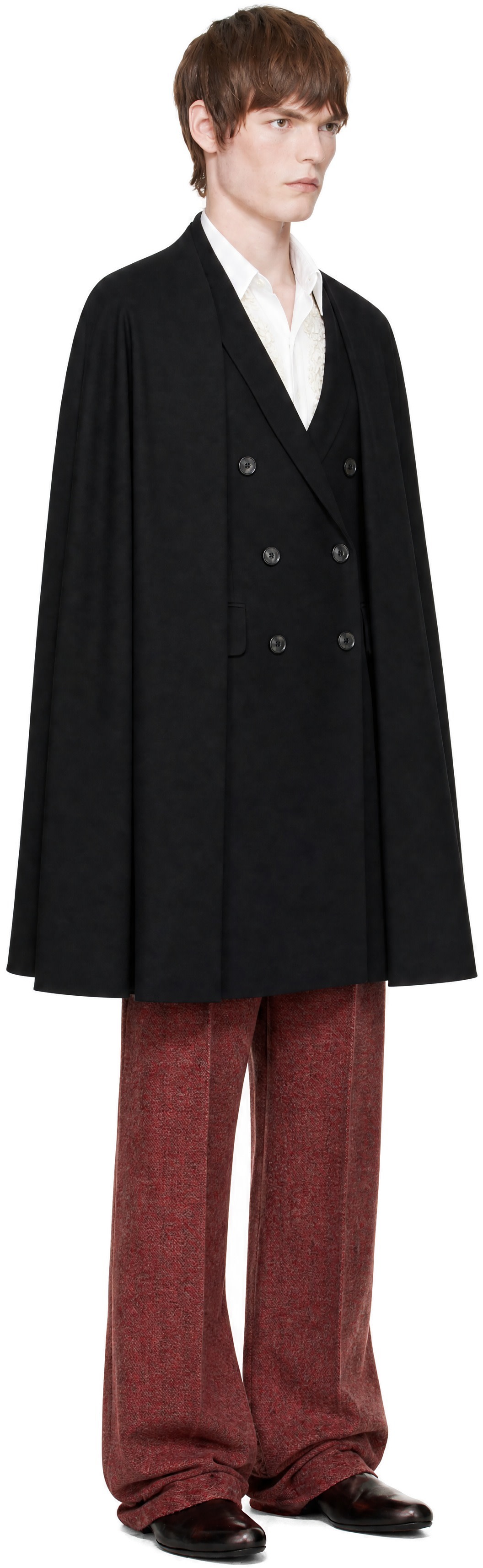 Dries Van Noten - Black Wool Twill Coat