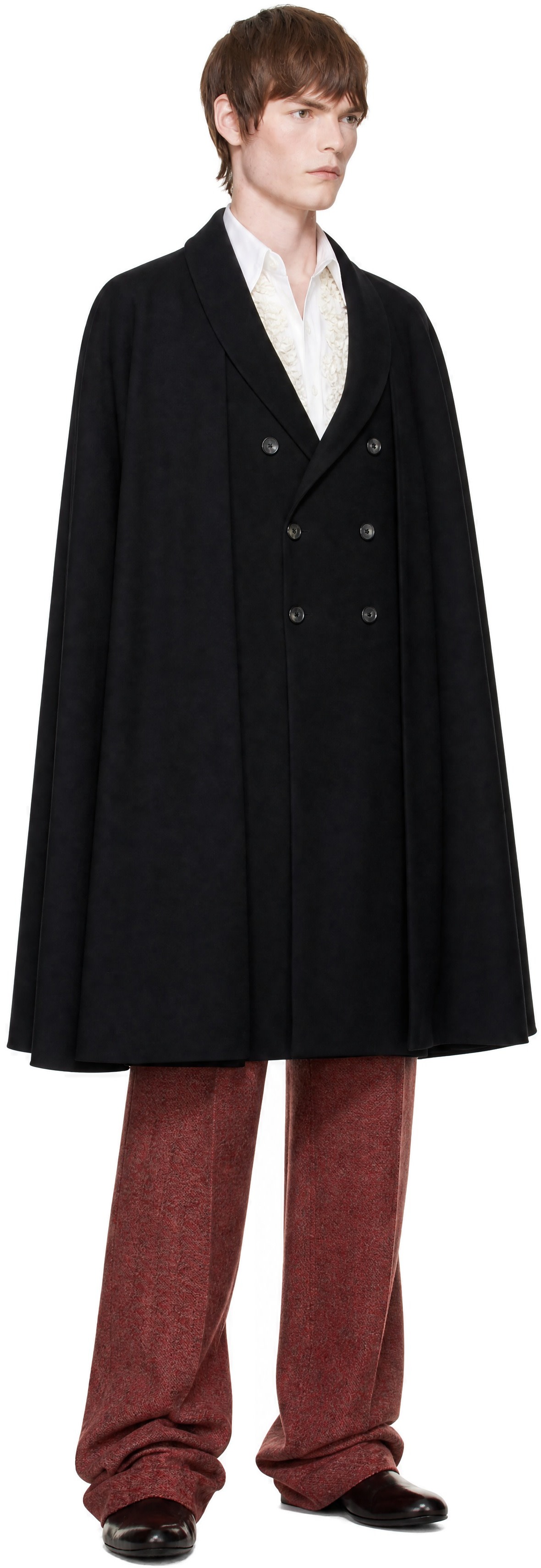 Dries Van Noten - Black Wool Twill Coat