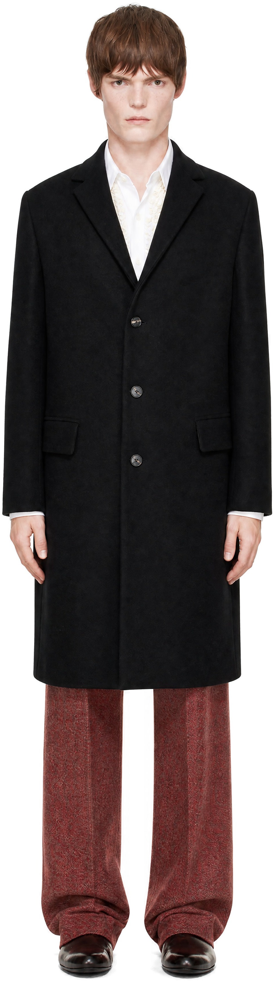 Dries Van Noten - ブラック ウール コート