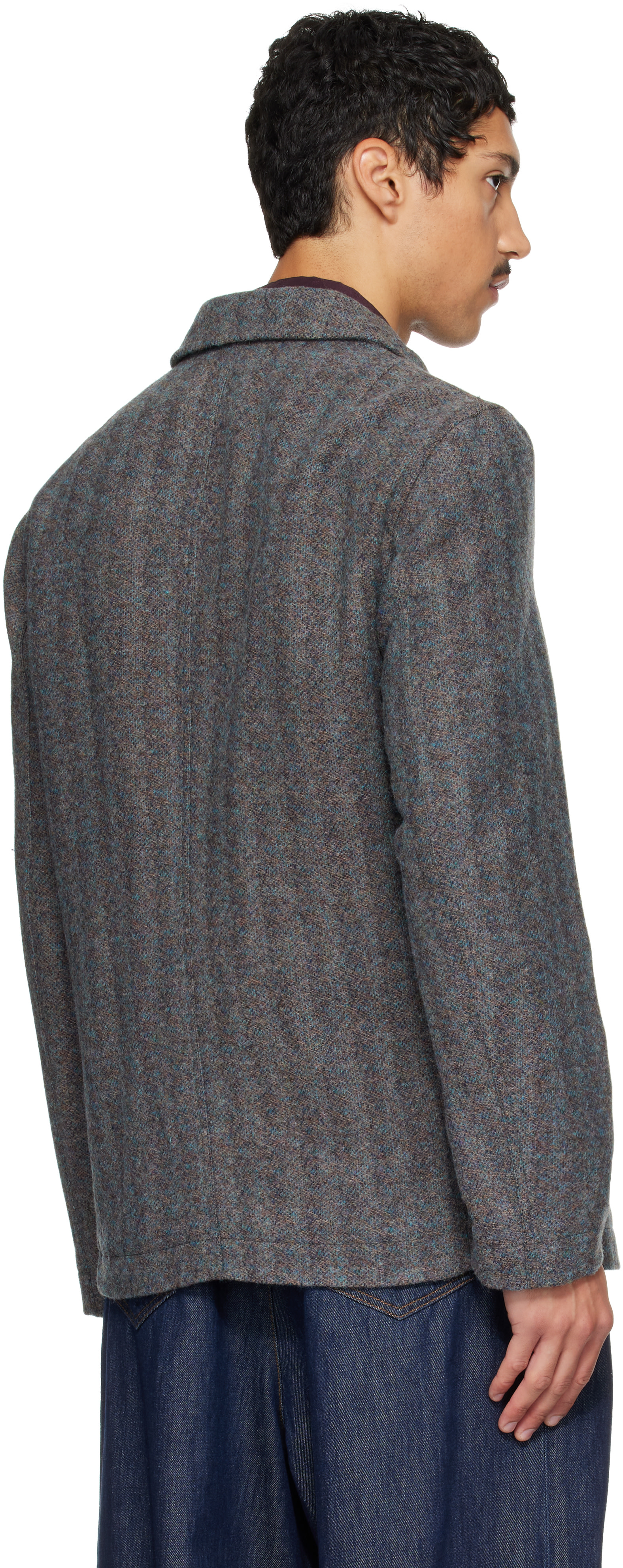 Dries Van Noten - Gray & Blue Wool Jacket