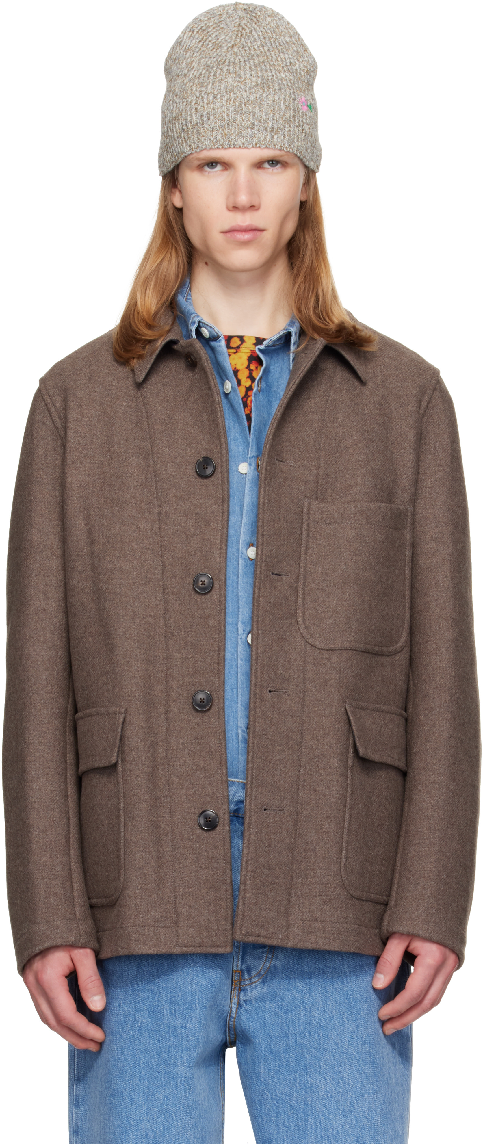 Dries Van Noten - Taupe Wool Melton Jacket