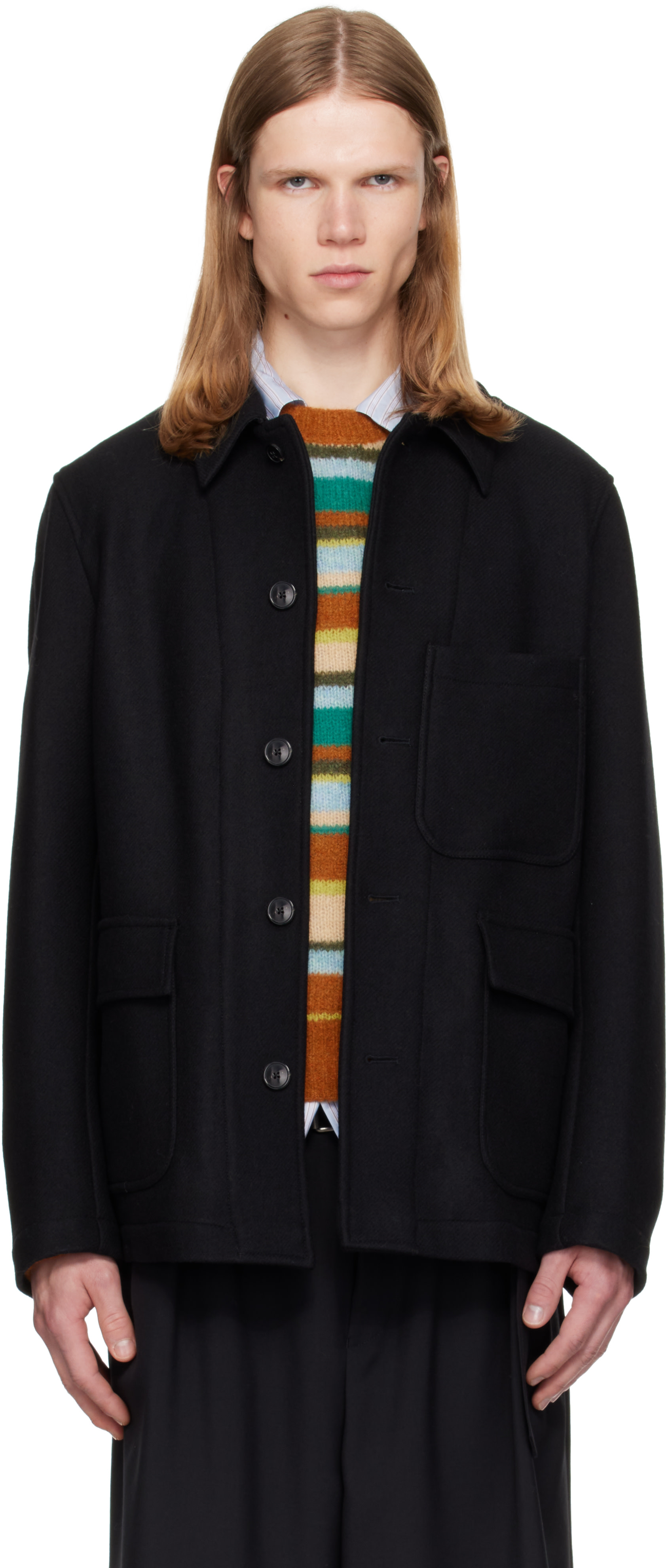 Dries Van Noten - Black Wool Melton Jacket