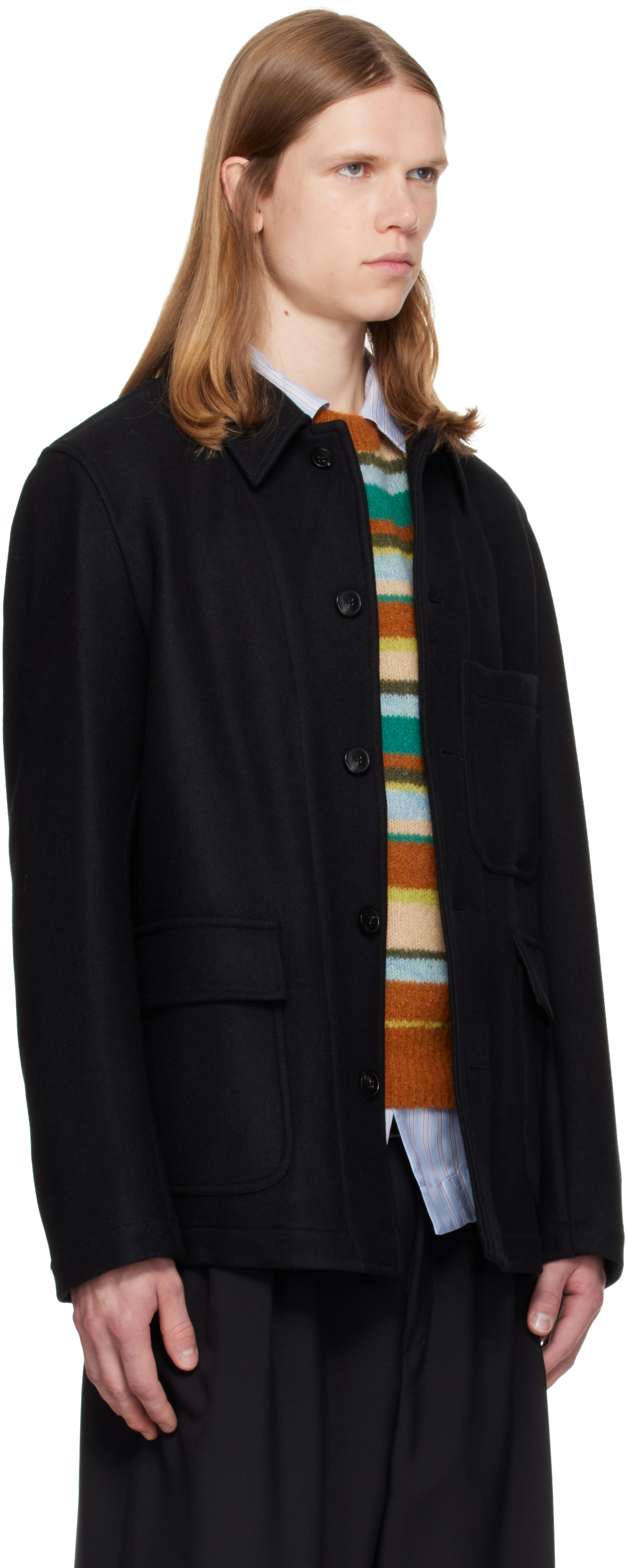 Dries Van Noten - Black Wool Melton Jacket