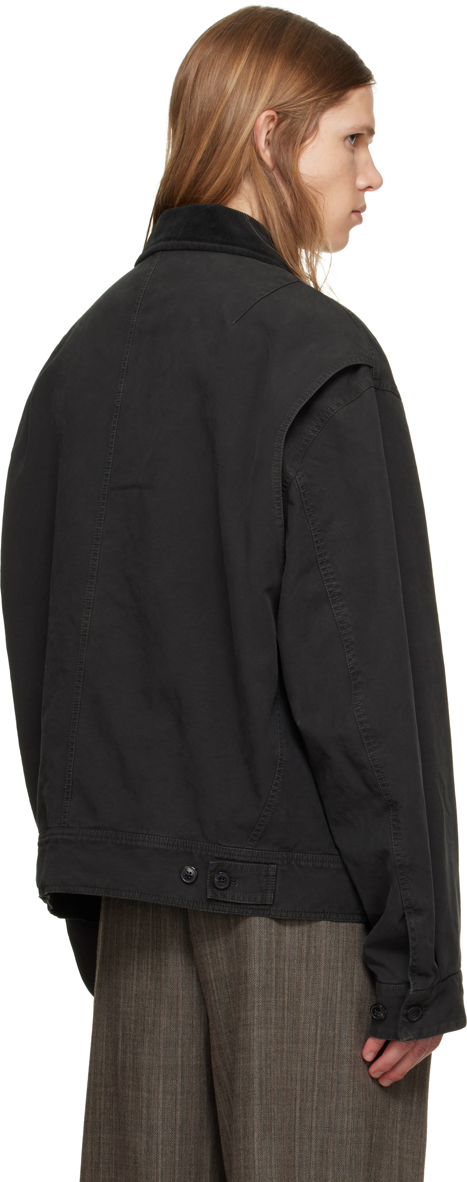 Dries Van Noten - Gray Contrast Collar Jacket