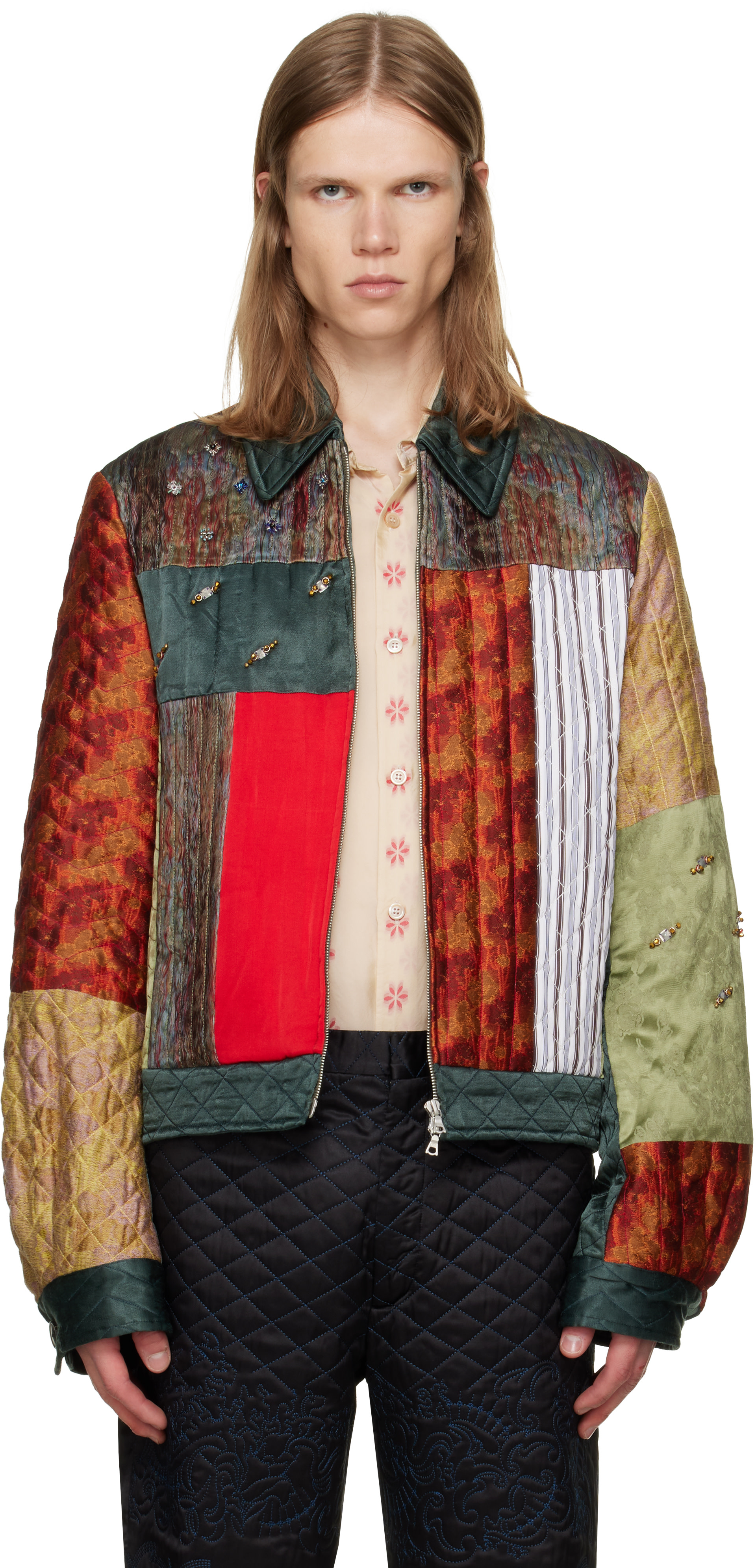 Dries Van Noten - Multicolor Paneled Silk Jacket