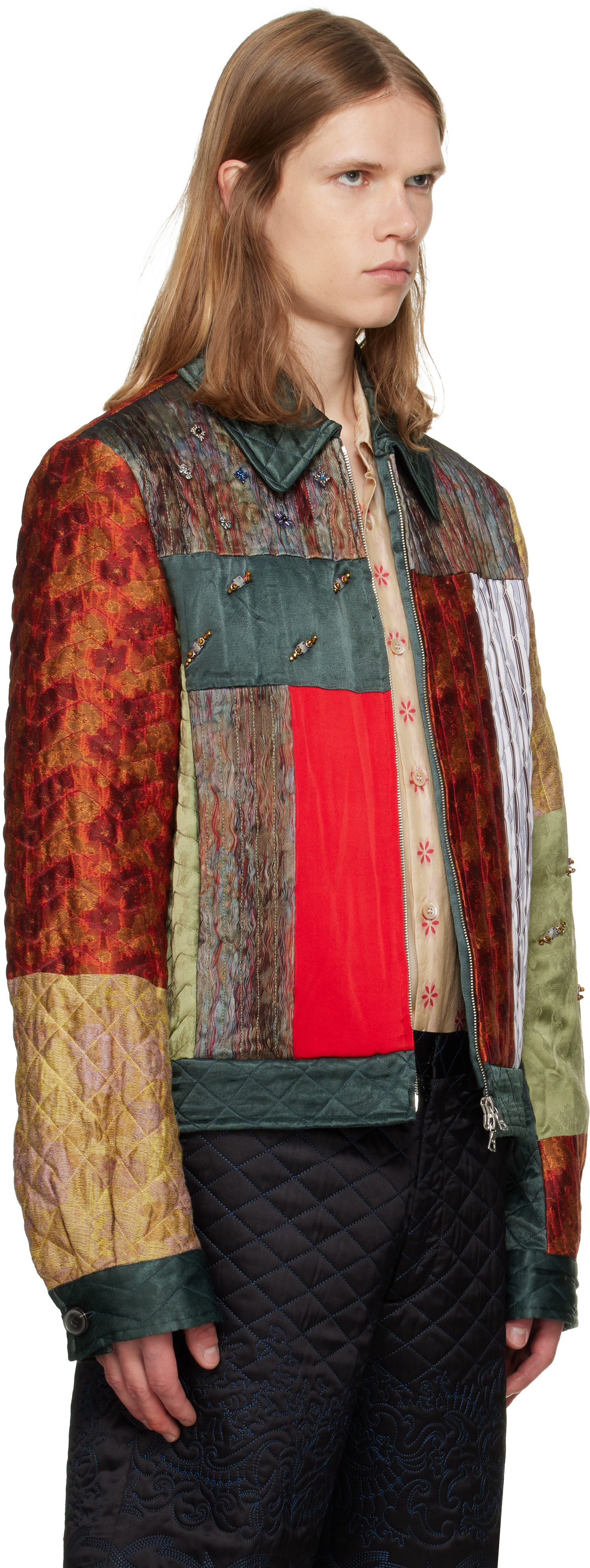 Dries Van Noten - Multicolor Paneled Silk Jacket