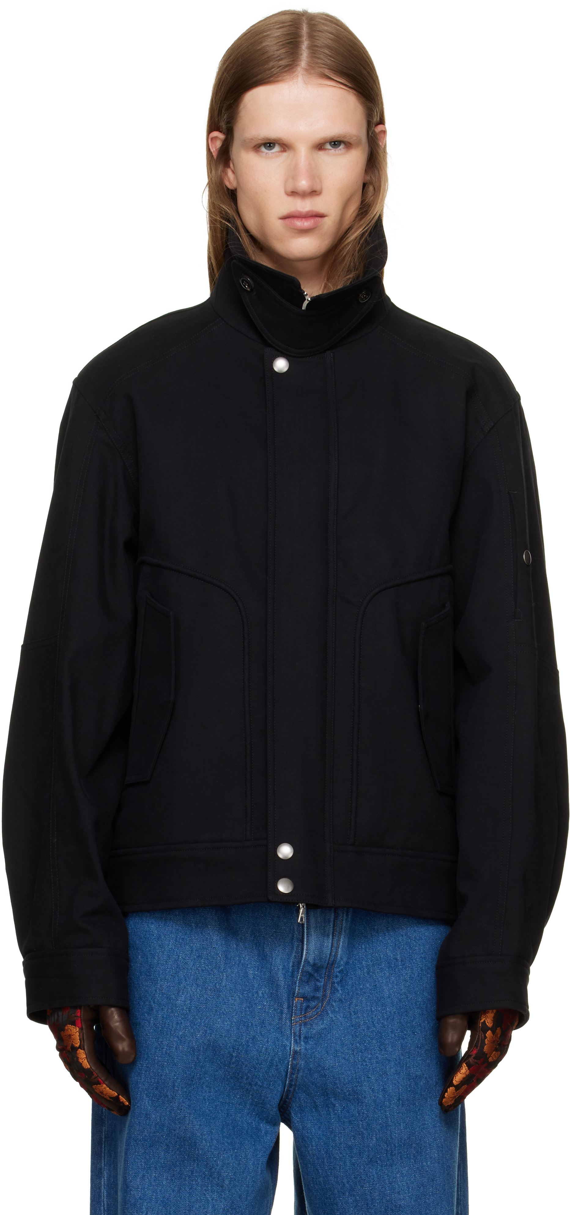 Dries Van Noten - Black Stand Collar Jacket
