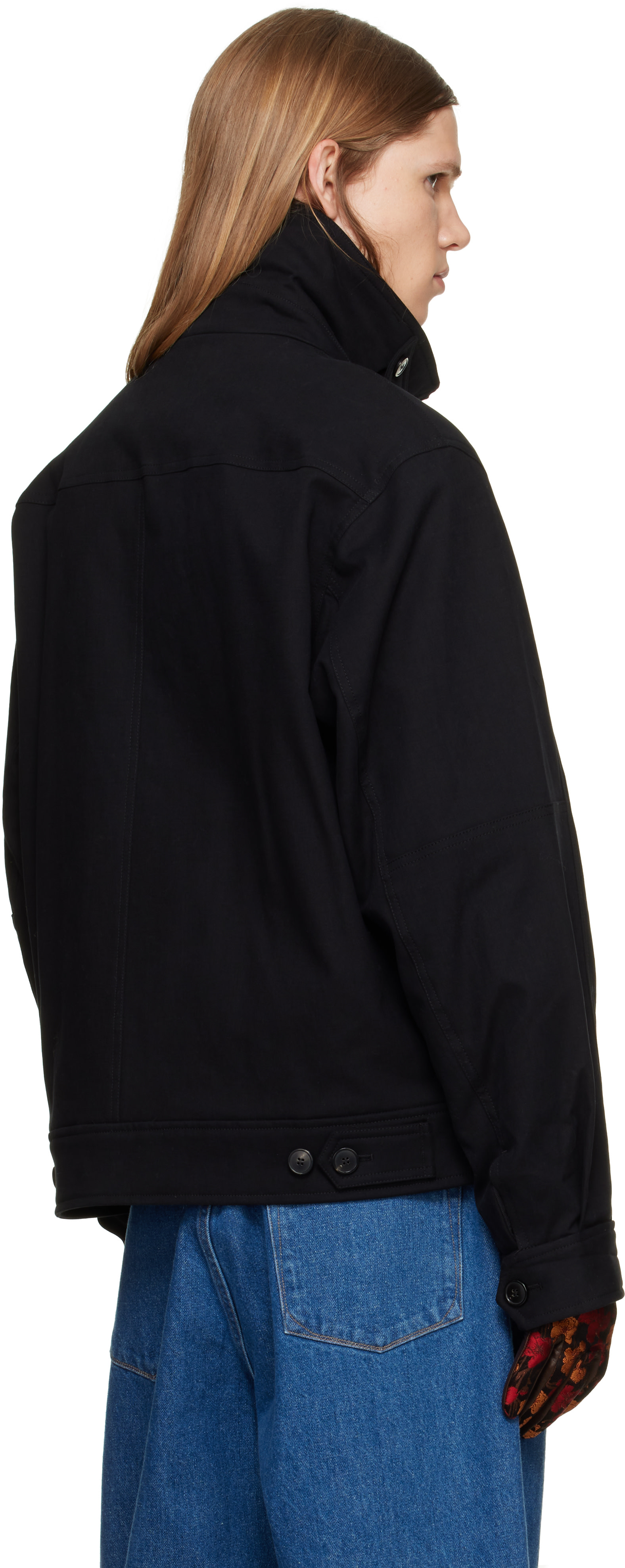 Dries Van Noten - Black Stand Collar Jacket