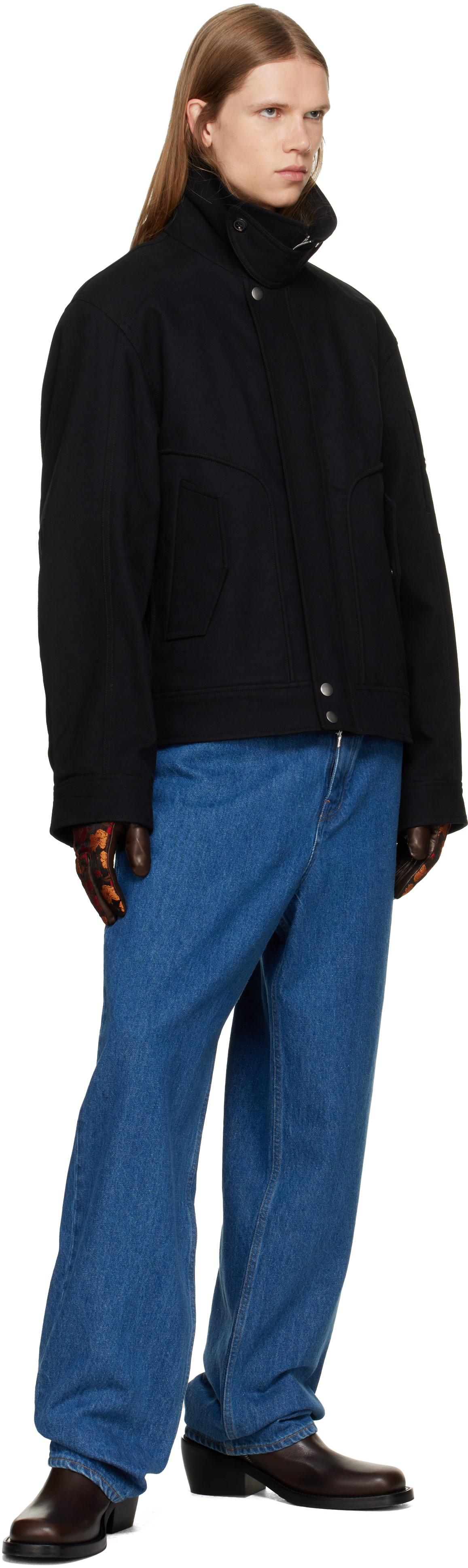 Dries Van Noten - Black Stand Collar Jacket