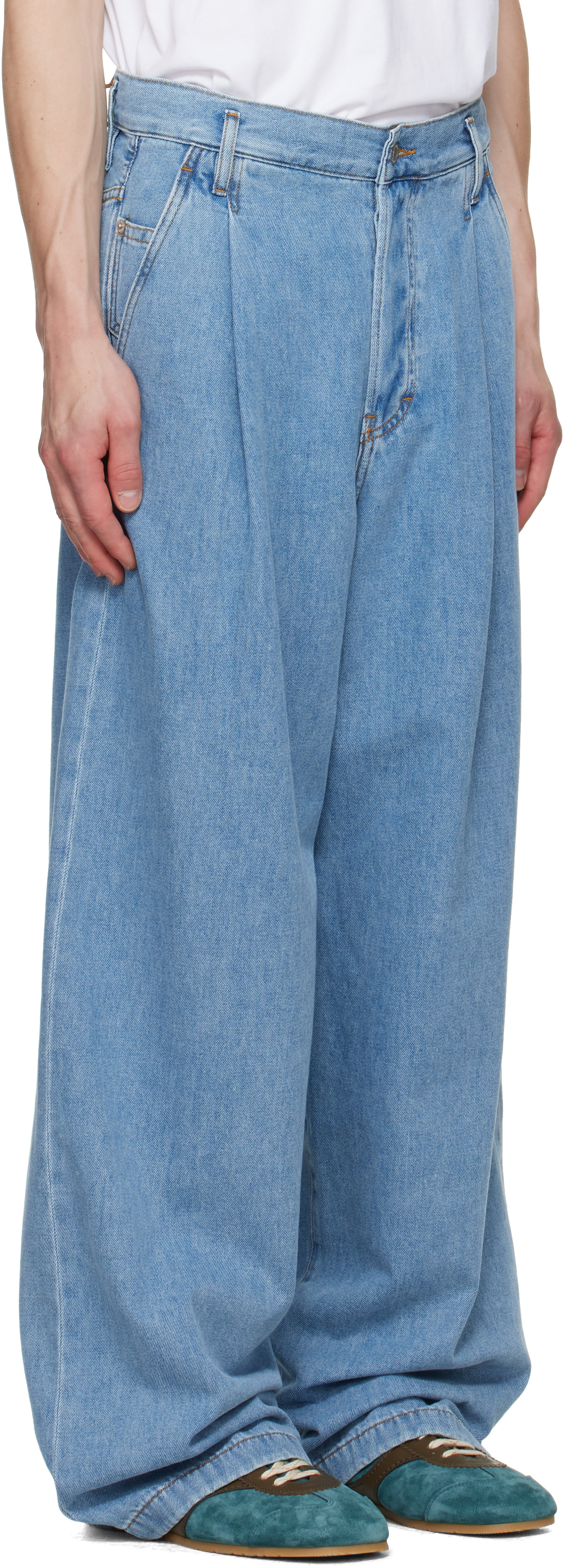 Dries Van Noten - Jean bleu à plis