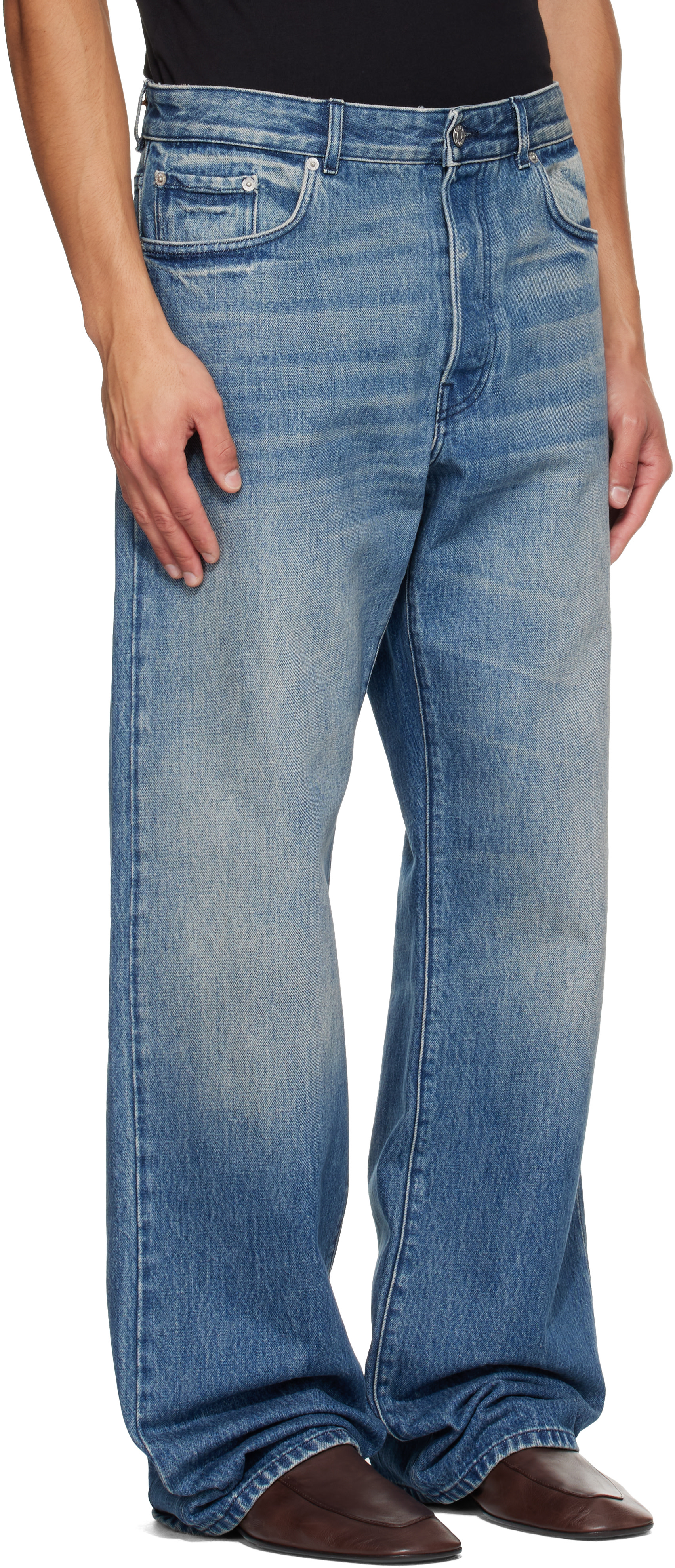 Dries Van Noten - 블루 루즈 데님 진