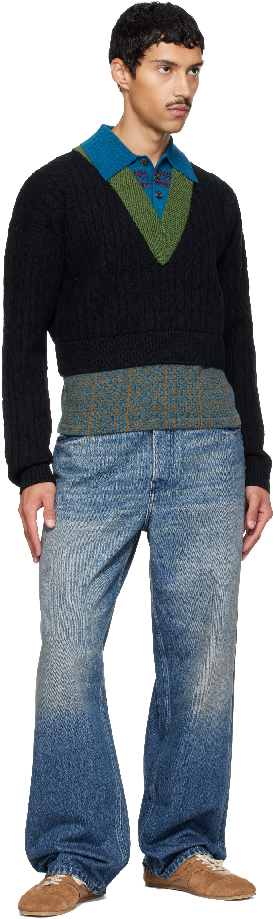 Dries Van Noten - 블루 페이딩 워싱 데님 진