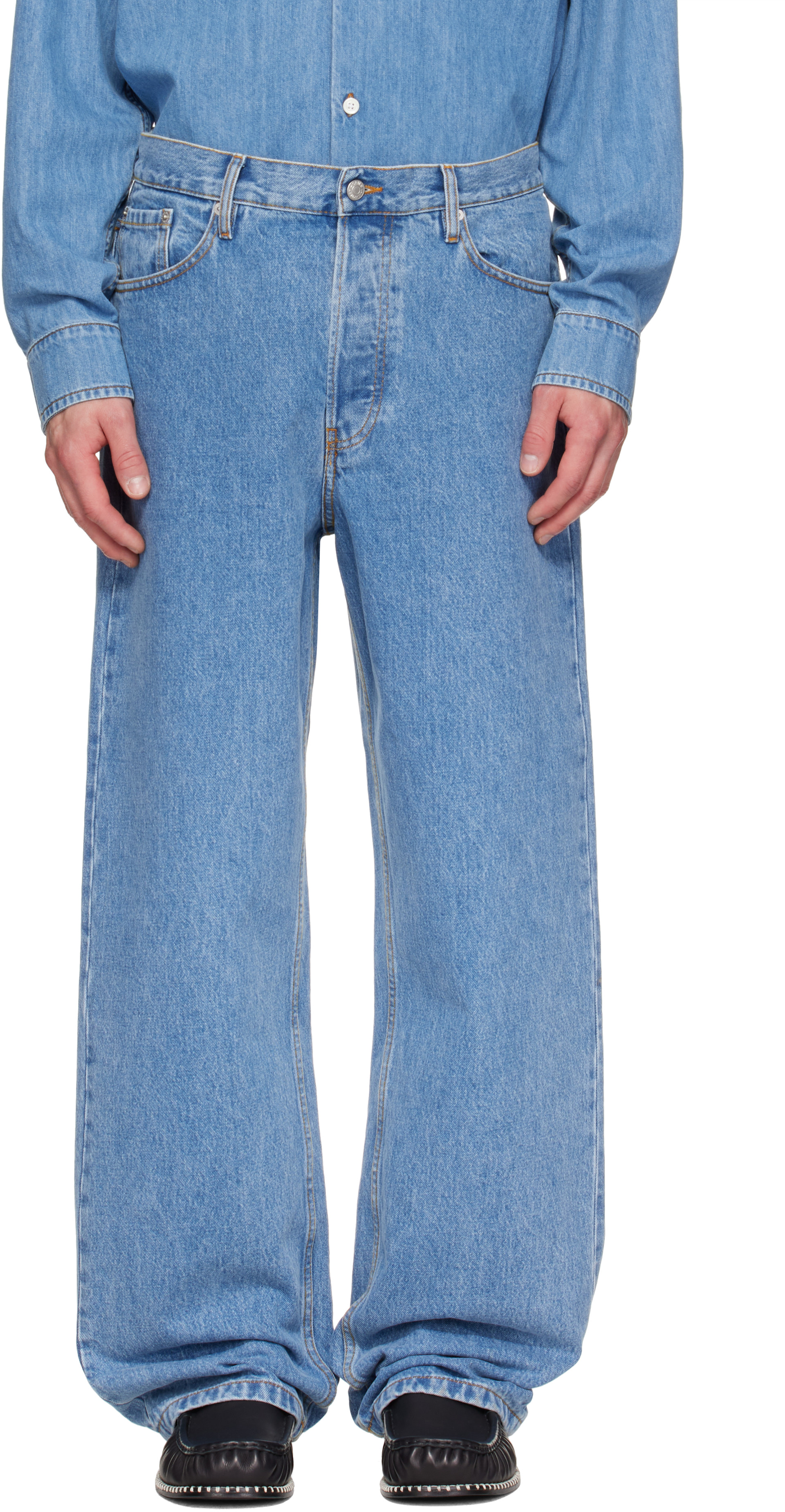 Dries Van Noten - Jean décontracté bleu