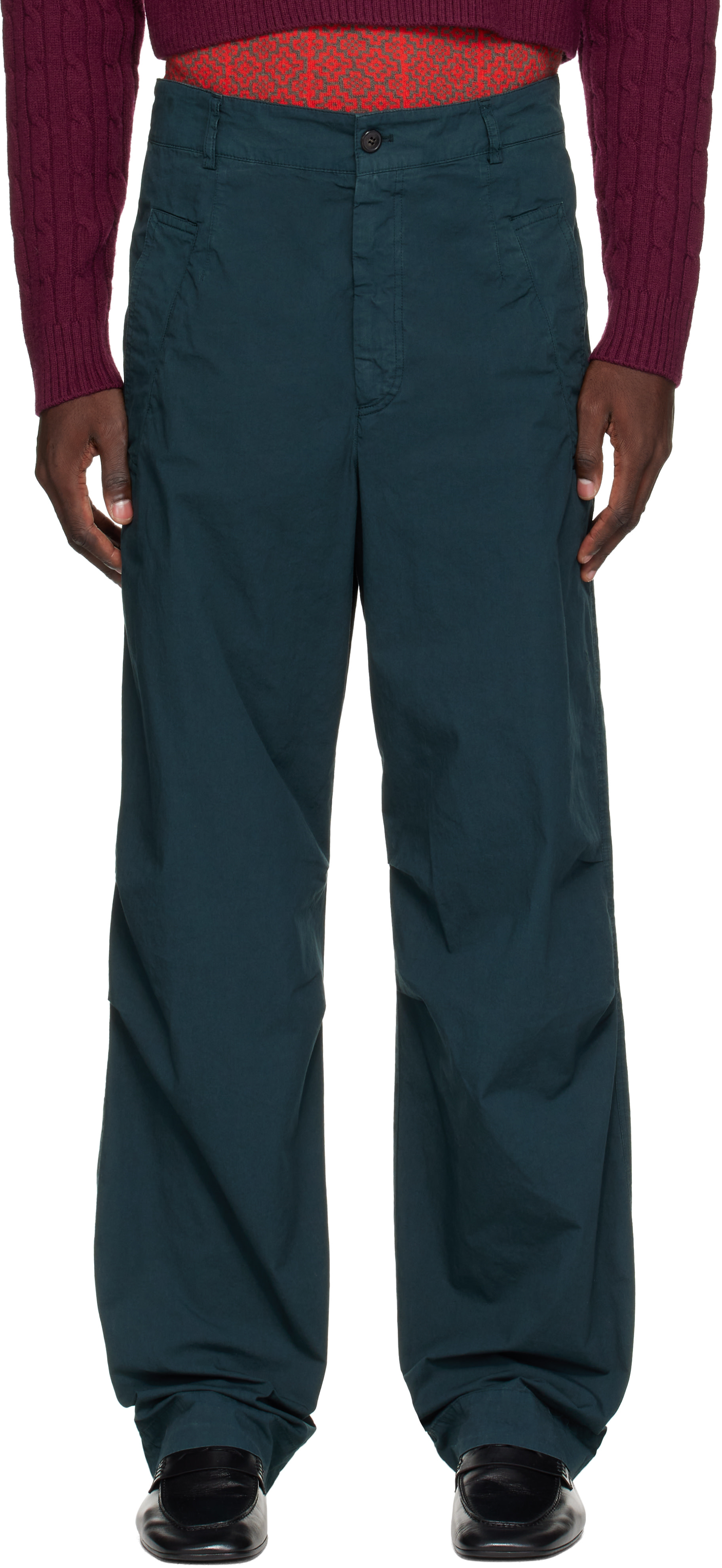 Dries Van Noten - Pantalon vert en coton