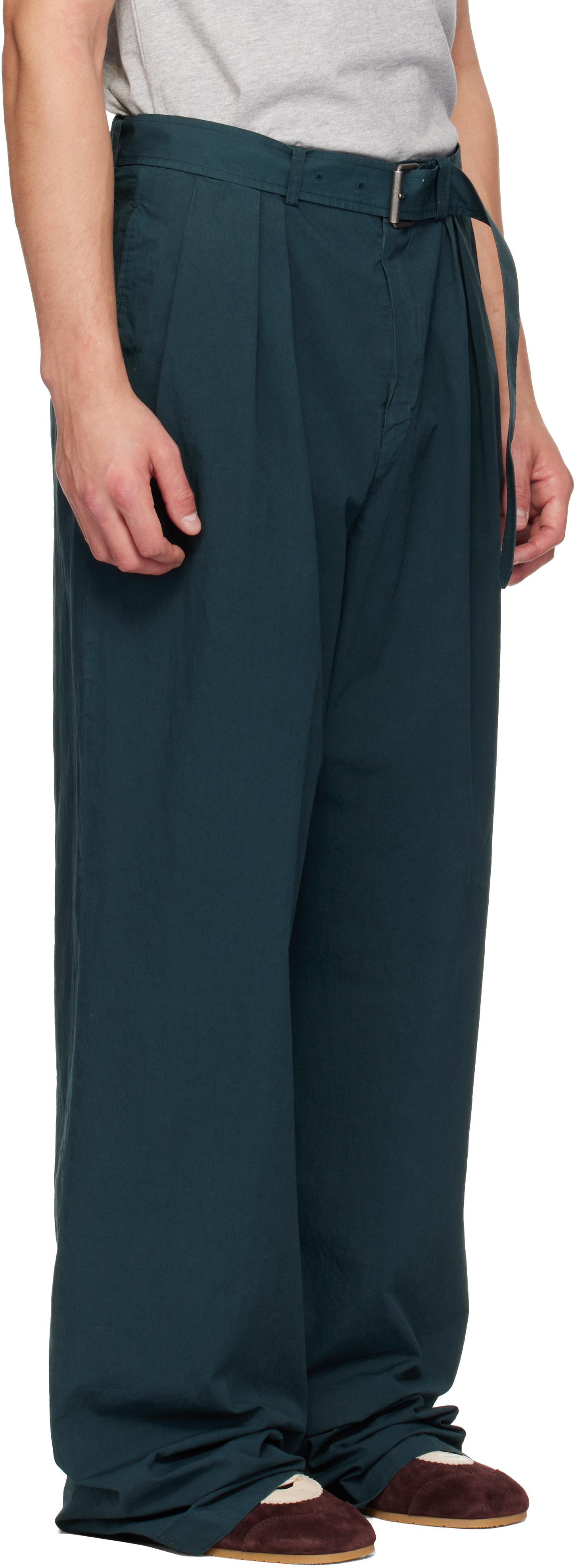 Dries Van Noten - Green Poplin Trousers