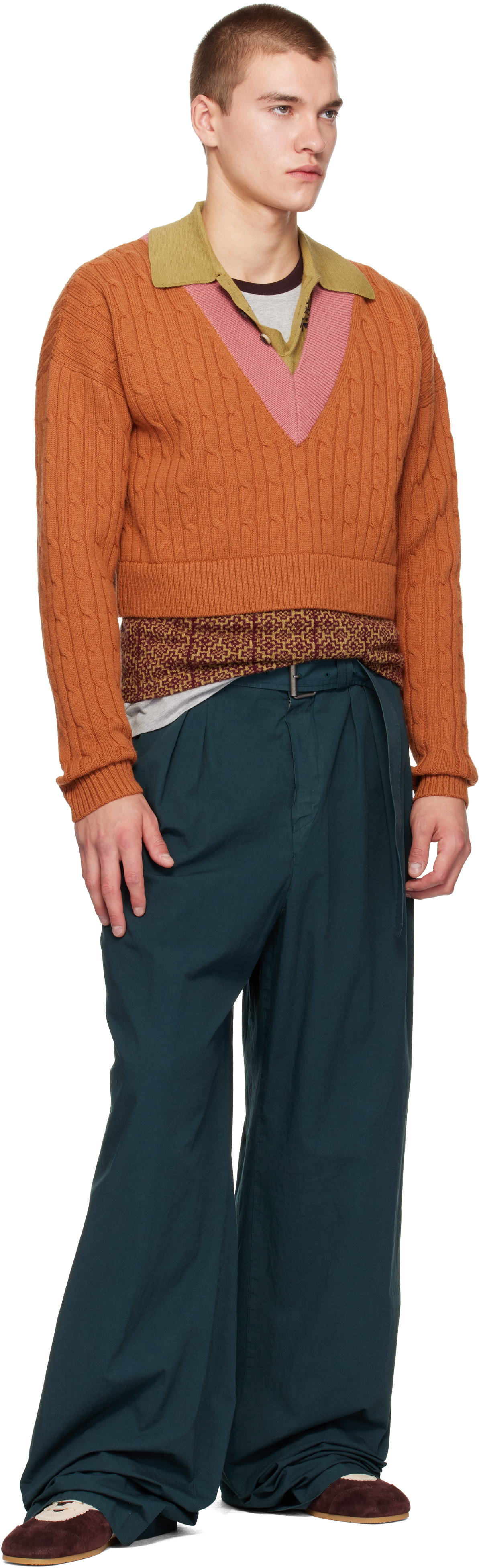 Dries Van Noten - Green Poplin Trousers