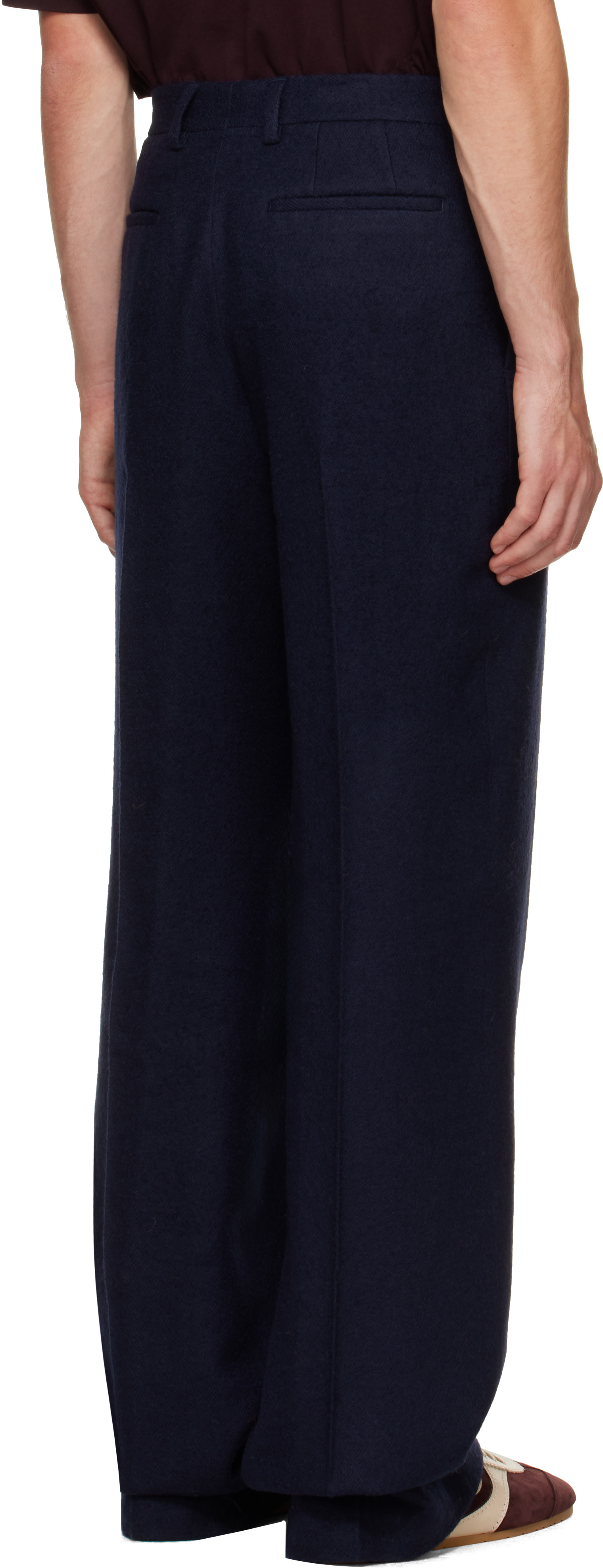 Dries Van Noten - Navy Pleated Wool Trousers
