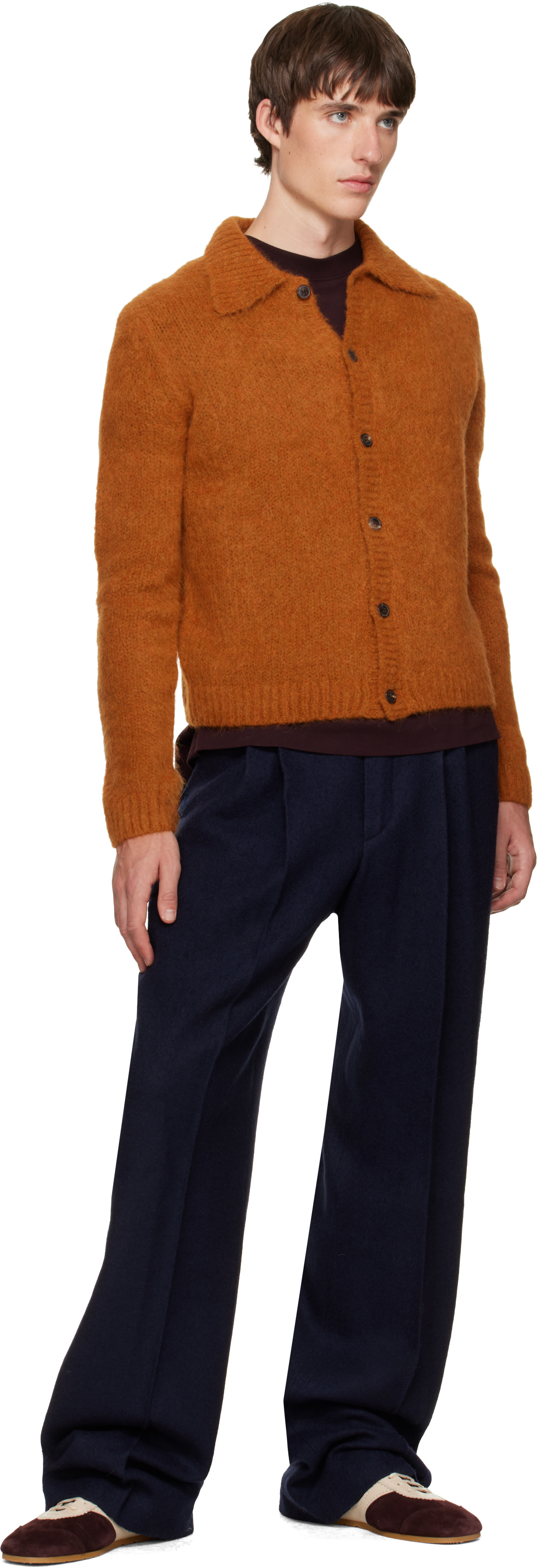 Dries Van Noten - Navy Pleated Wool Trousers