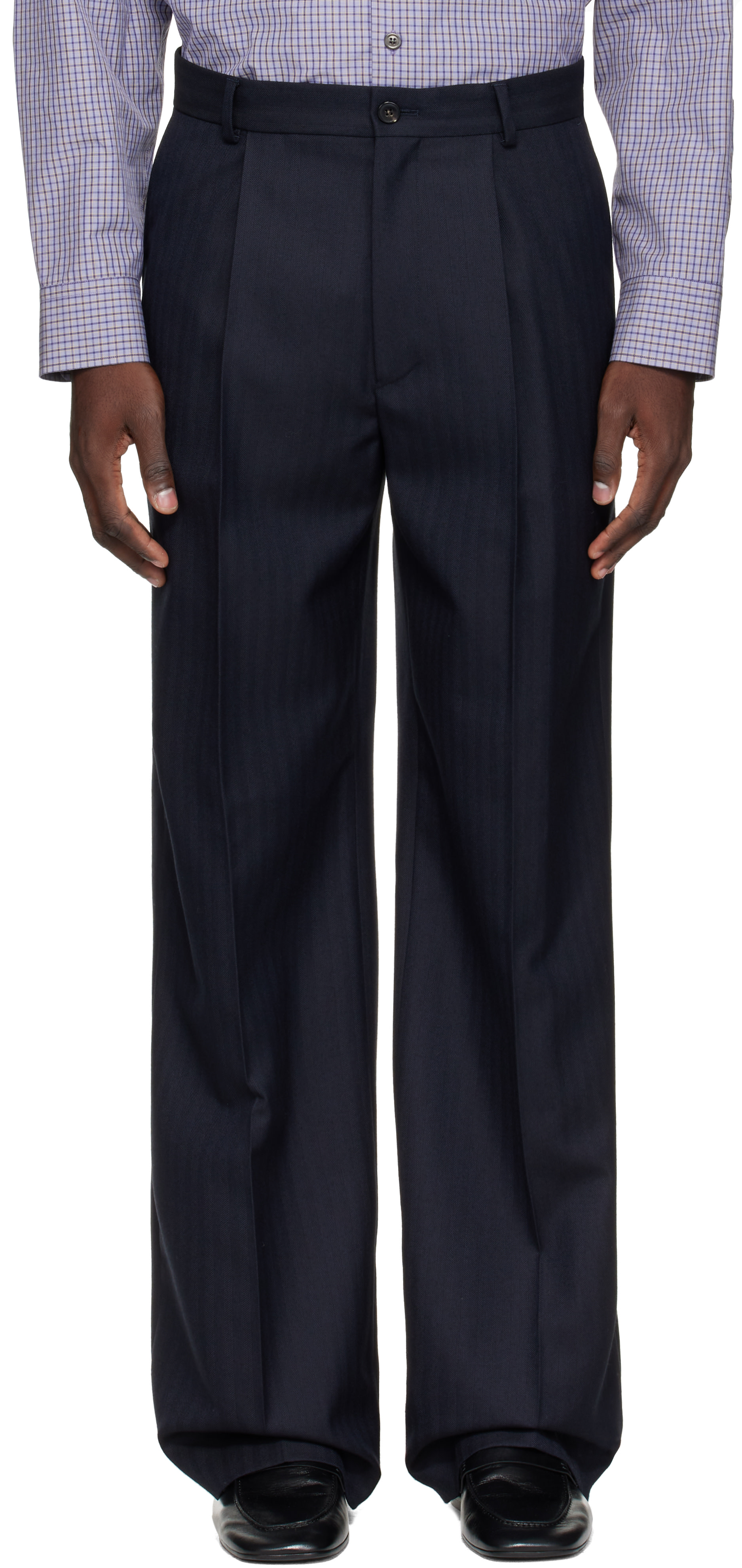 Dries Van Noten - Navy Wool Trousers