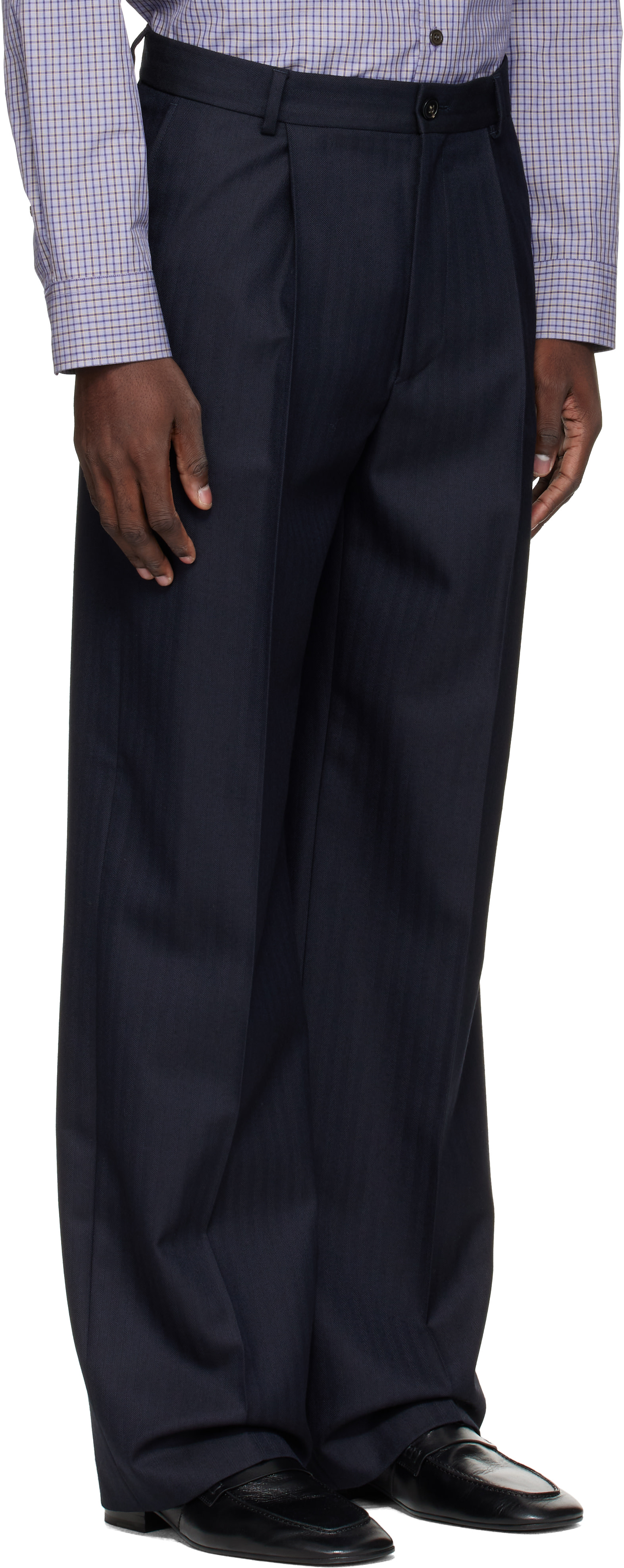 Dries Van Noten - Navy Wool Trousers