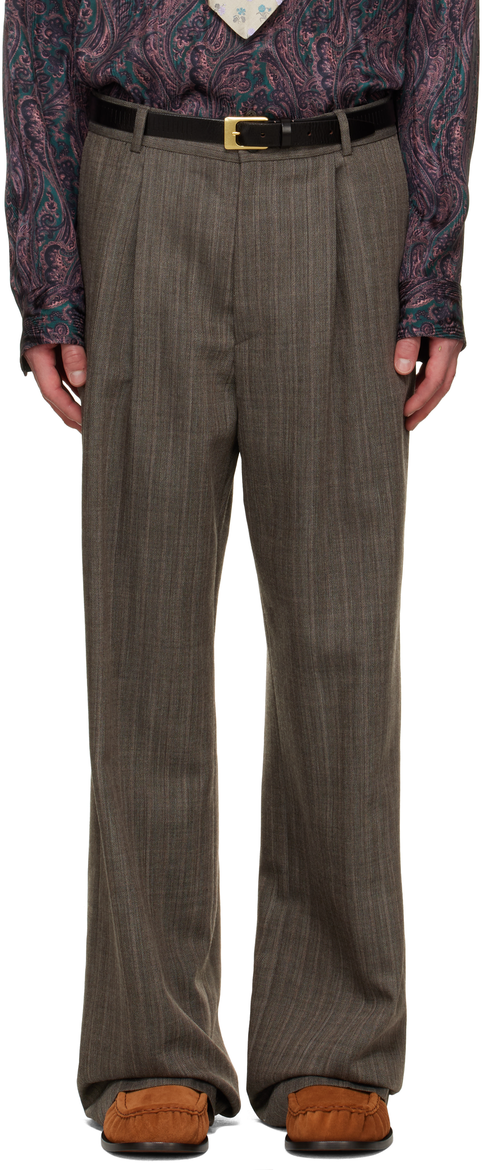 Dries Van Noten - Gray Pleated Trousers