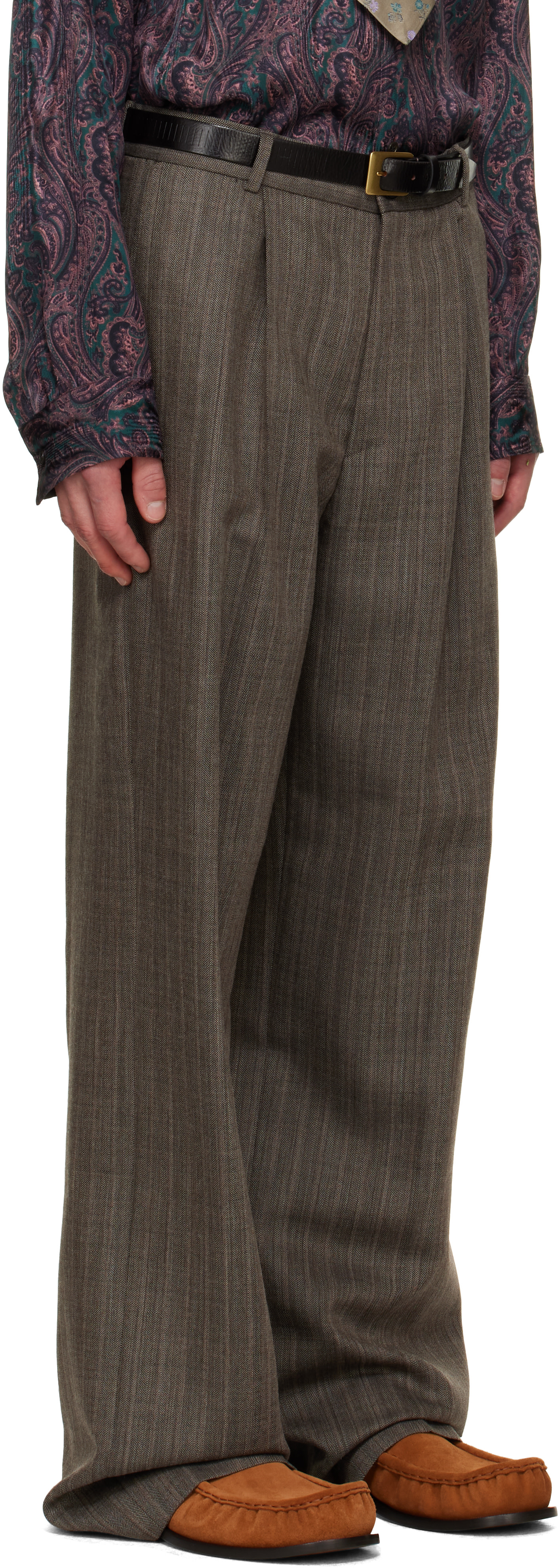 Dries Van Noten - Gray Pleated Trousers