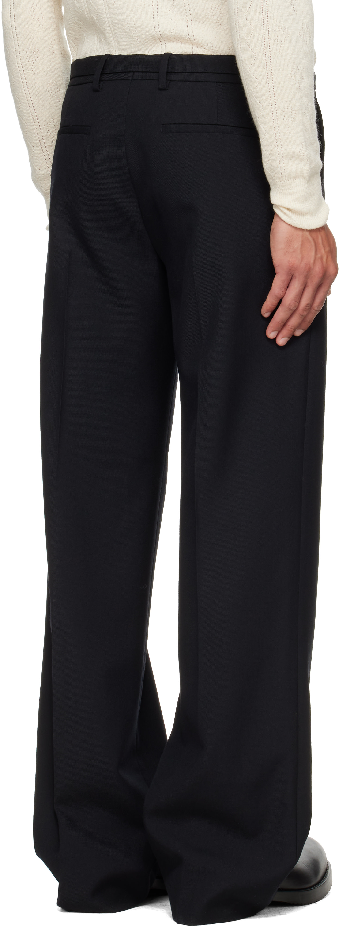 Dries Van Noten - Black Belted Wool Trousers