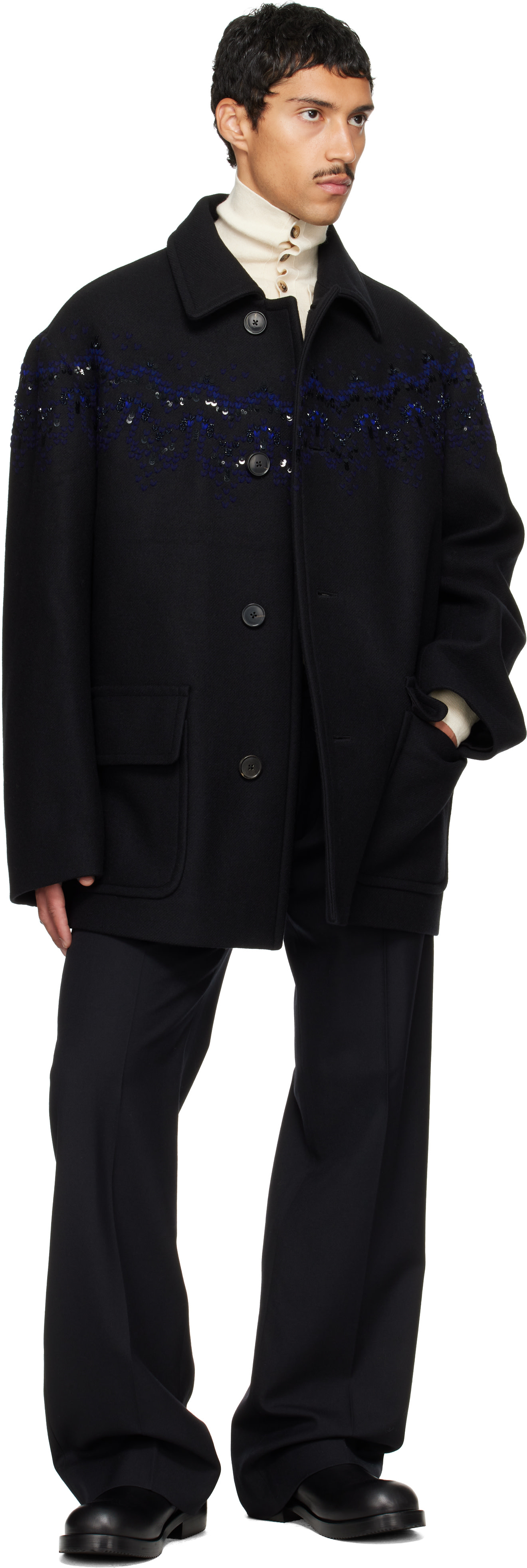 Dries Van Noten - Black Belted Wool Trousers