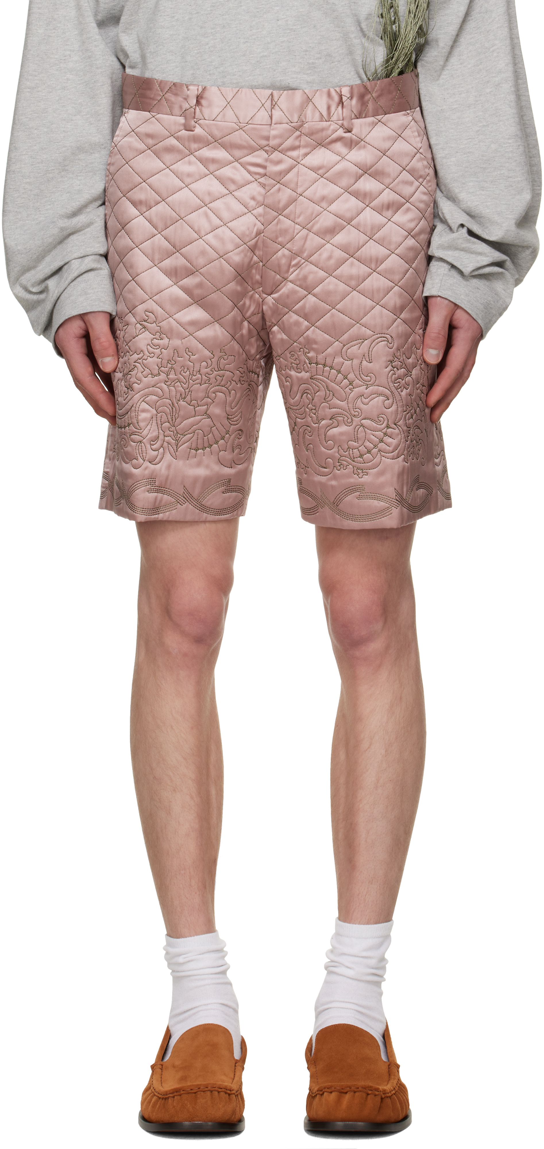 Dries Van Noten - Short matelassé rose