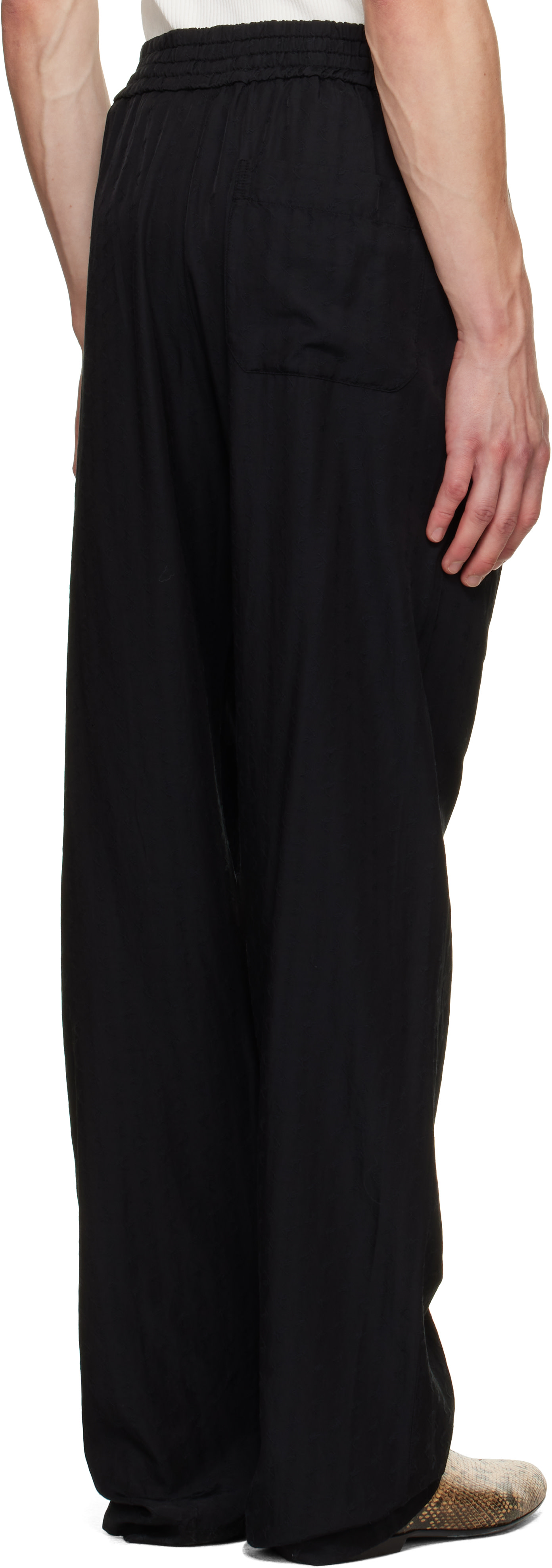Dries Van Noten - Pantalon noir à taille élastique