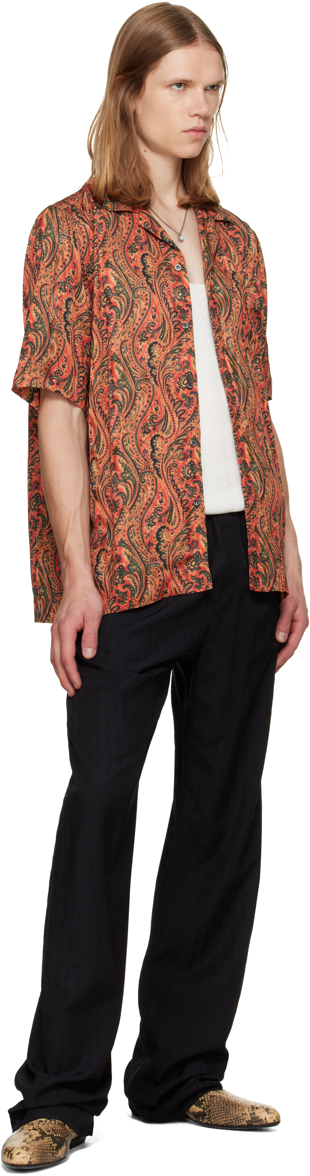 Dries Van Noten - Pantalon noir à taille élastique