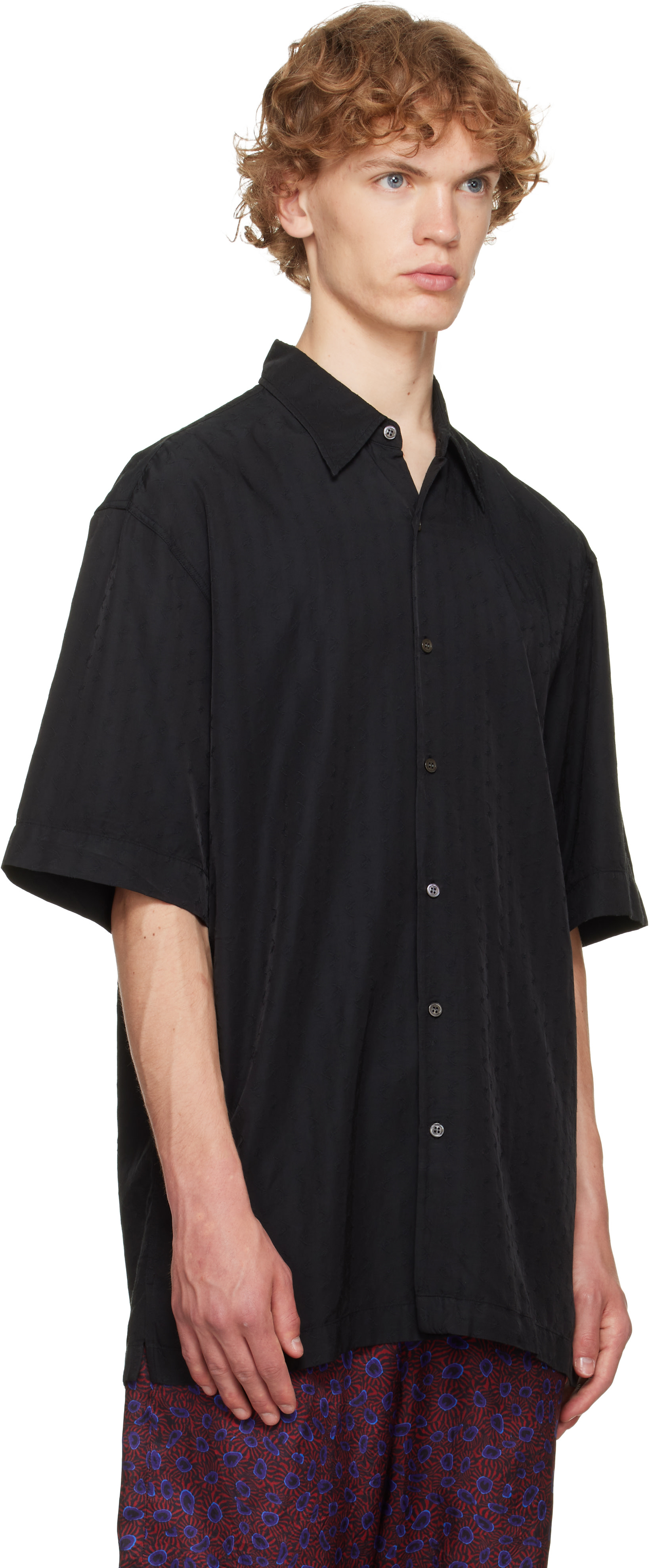 Dries Van Noten: Black Floral Shirt | SSENSE