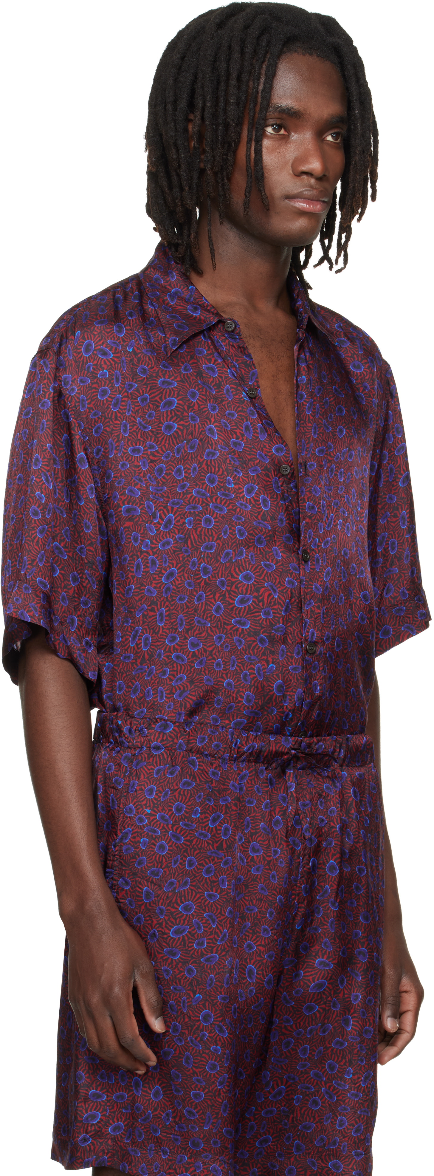 Dries Van Noten: Red & Purple Button-Down Shirt | SSENSE