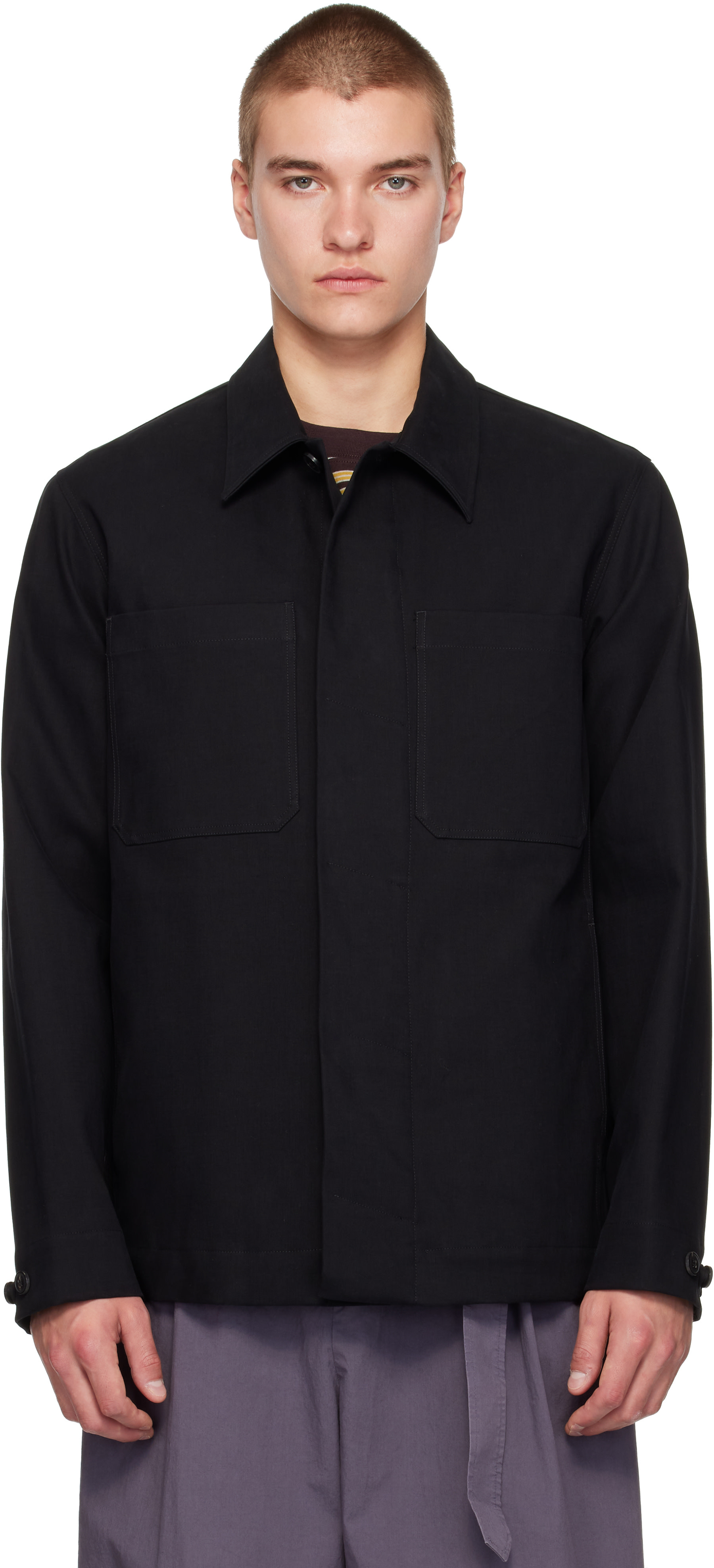 Dries Van Noten - Black Cotton Canvas Overshirt