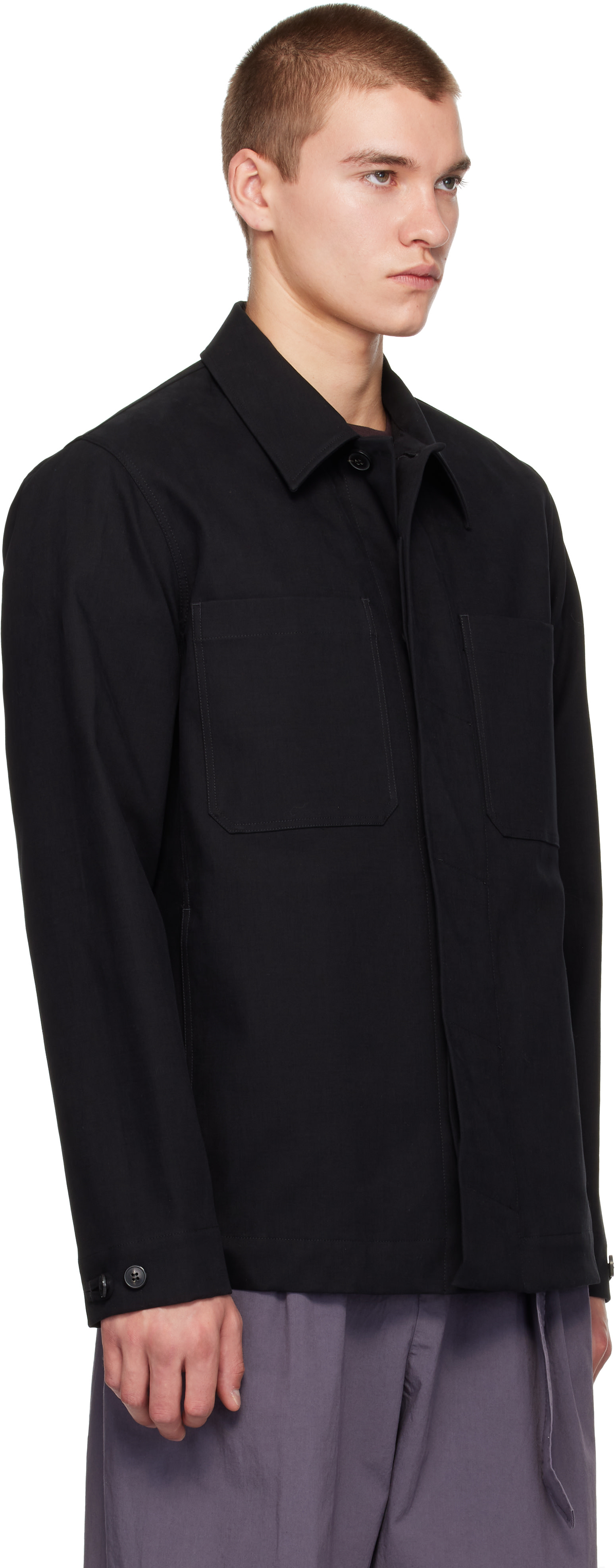 Dries Van Noten - Black Cotton Canvas Overshirt