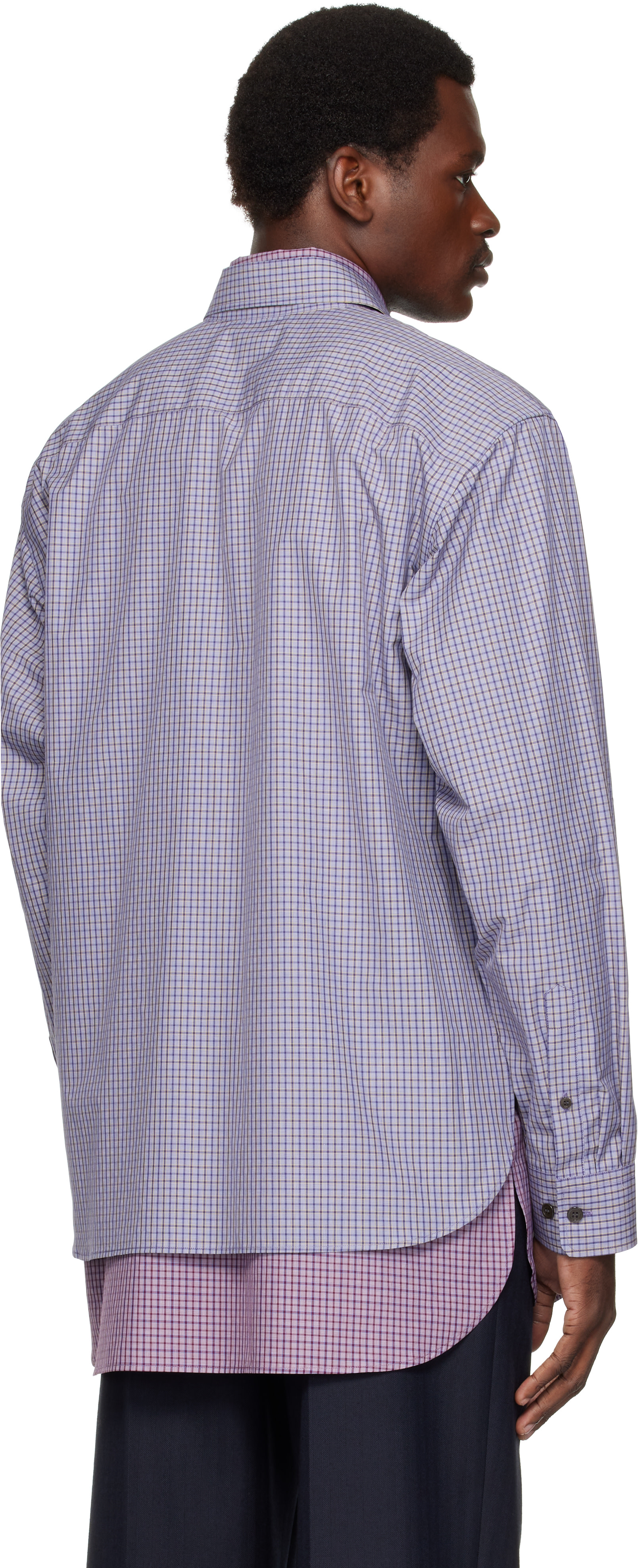 Dries Van Noten - Blue Double-Layer Cotton Shirt