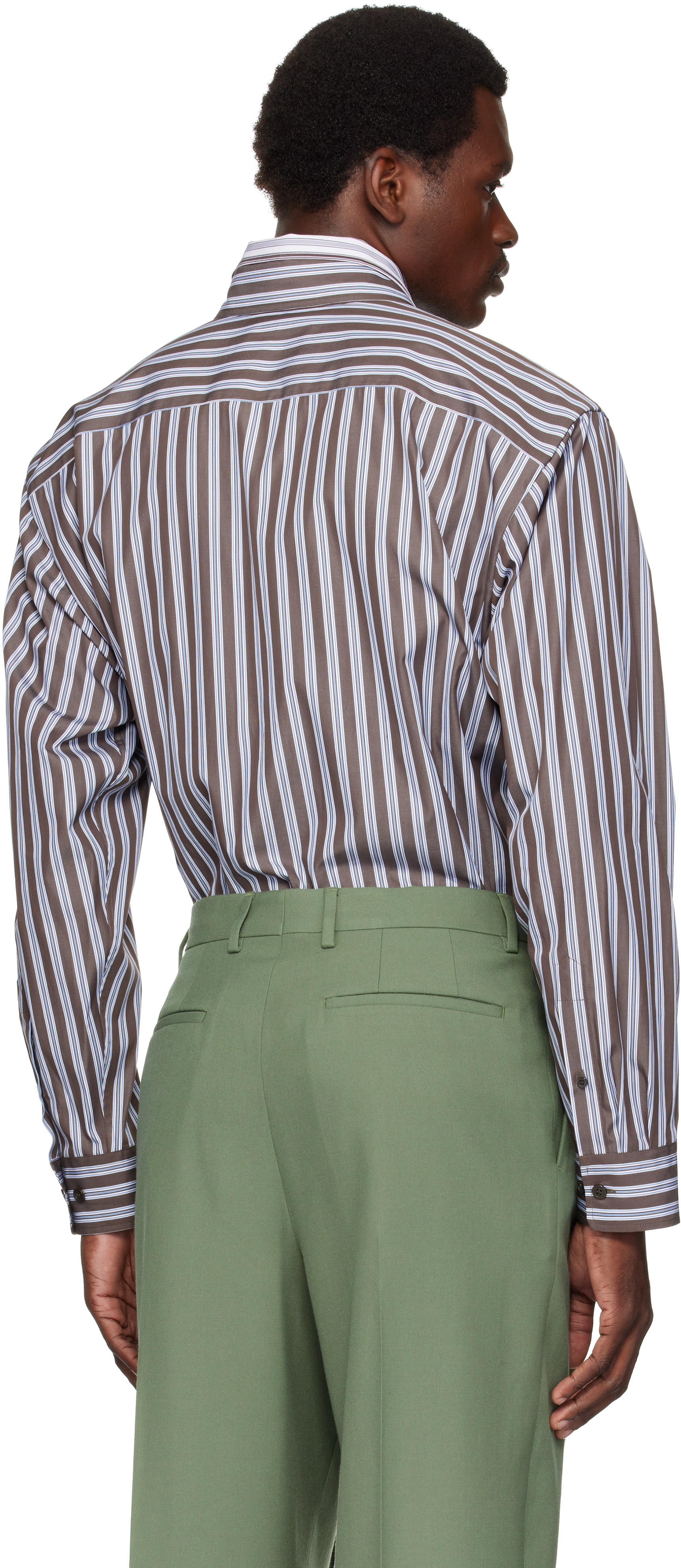 Dries Van Noten - Brown Double-Layer Cotton Shirt