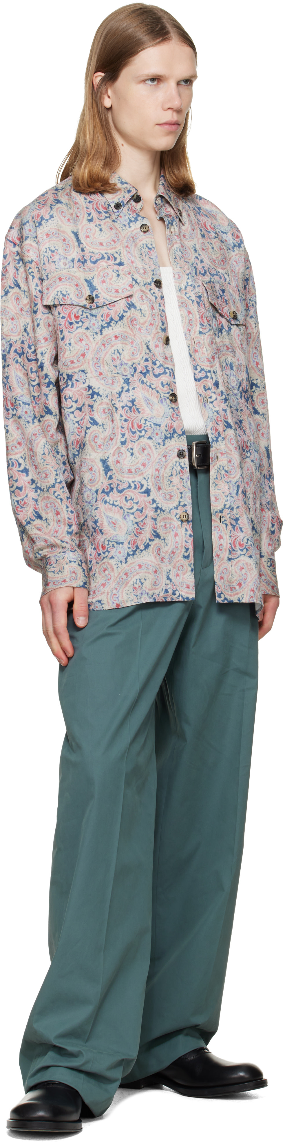 Dries Van Noten: ピンク ルーズ ジャカード シャツ | SSENSE 日本