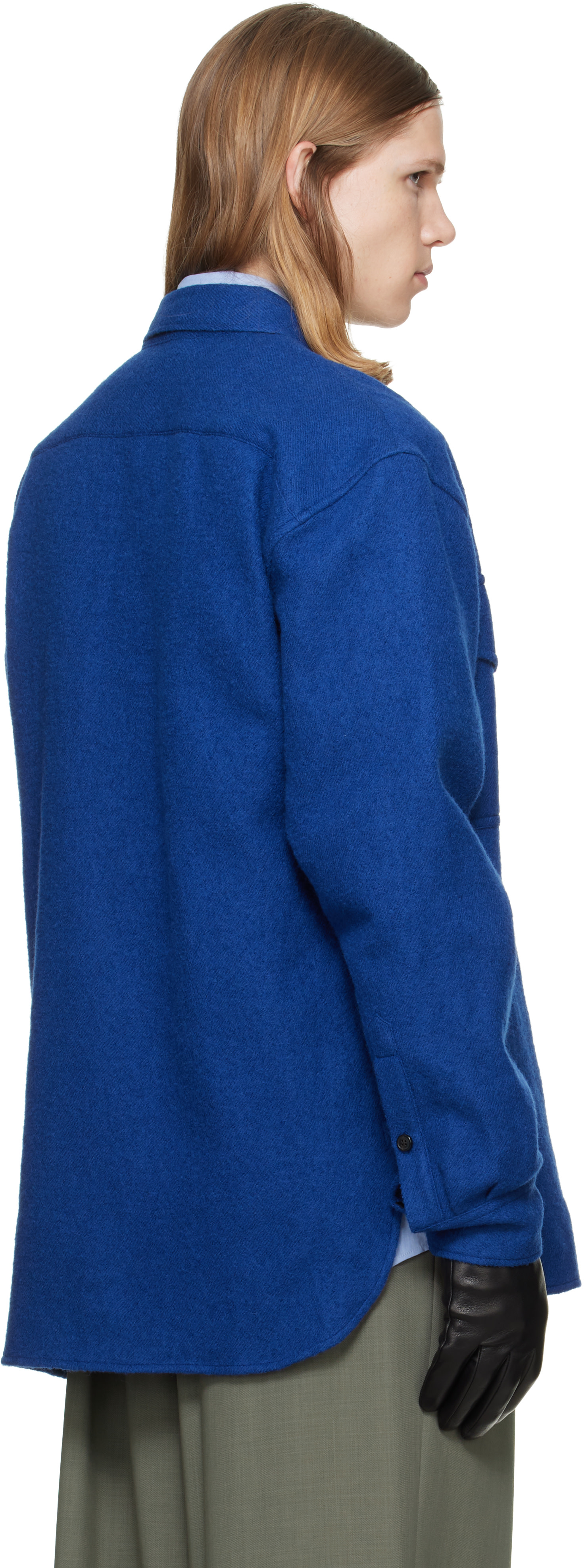 Dries Van Noten - Blue Wool Overshirt