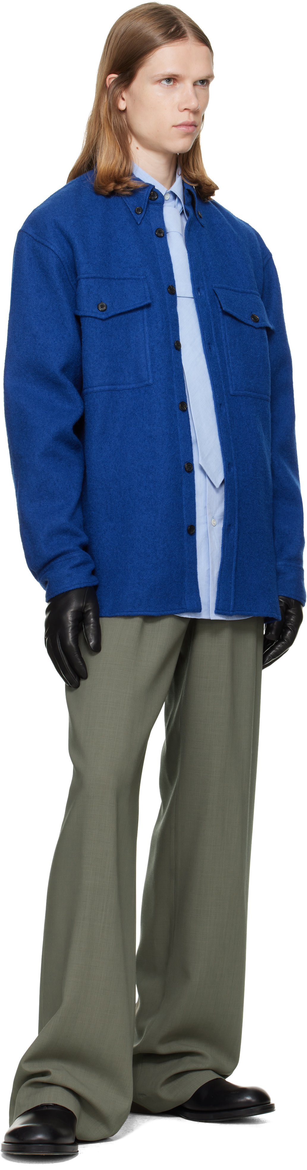 Dries Van Noten - Blue Wool Overshirt