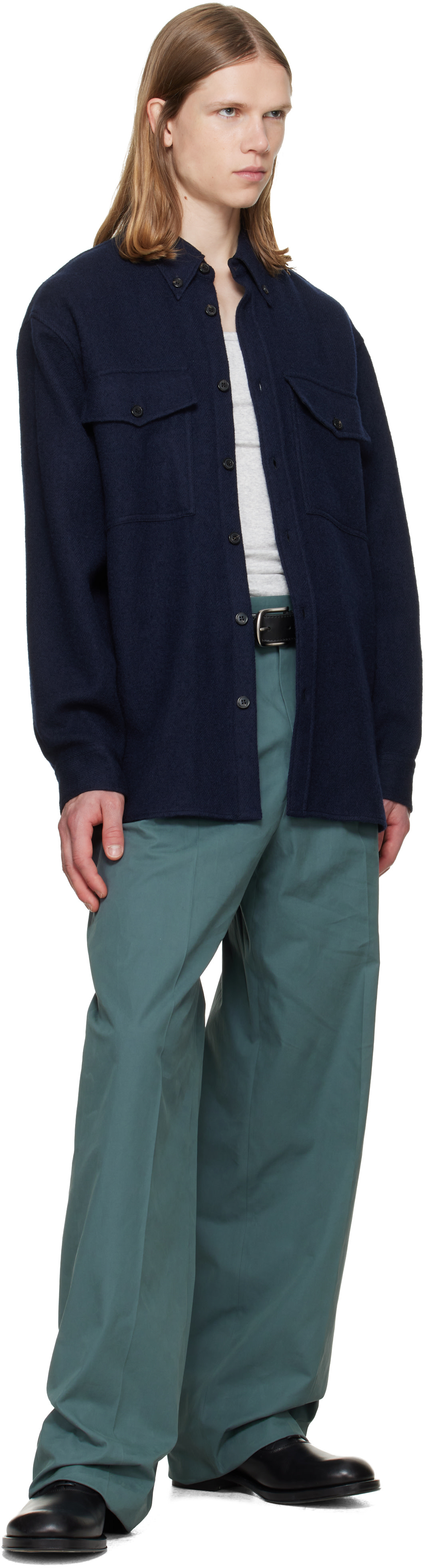Dries Van Noten - Navy Wool Overshirt