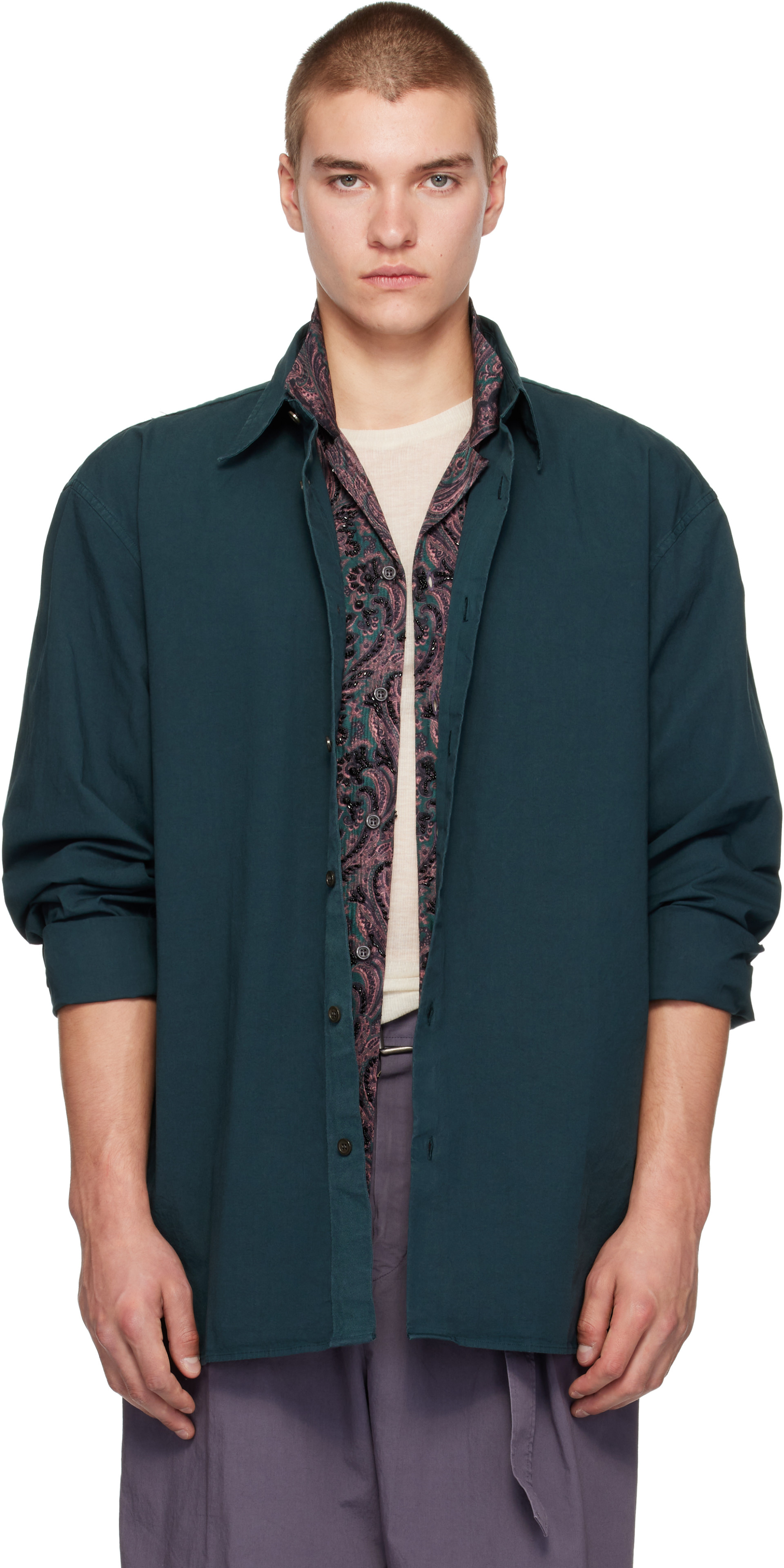 Dries Van Noten - Green Poplin Shirt