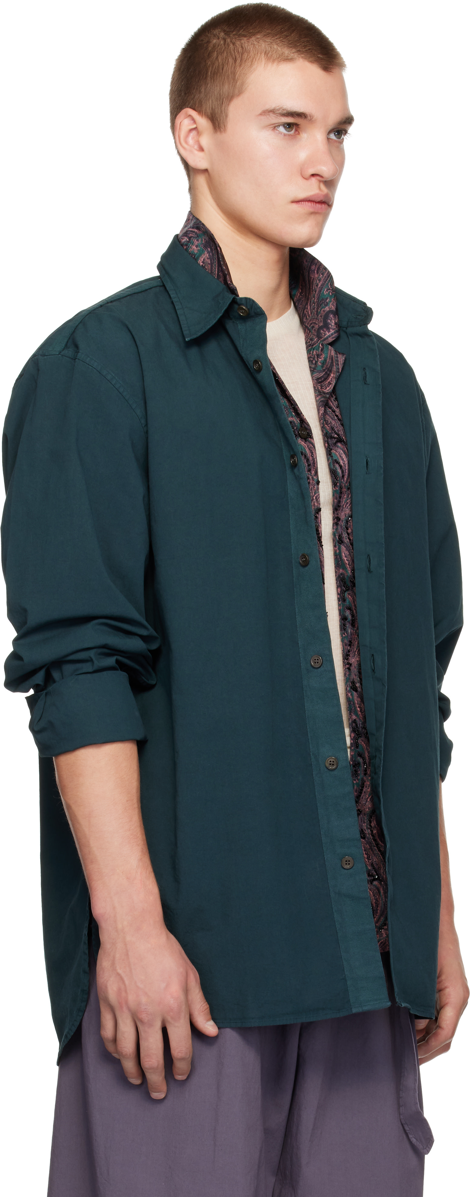 Dries Van Noten - Green Poplin Shirt