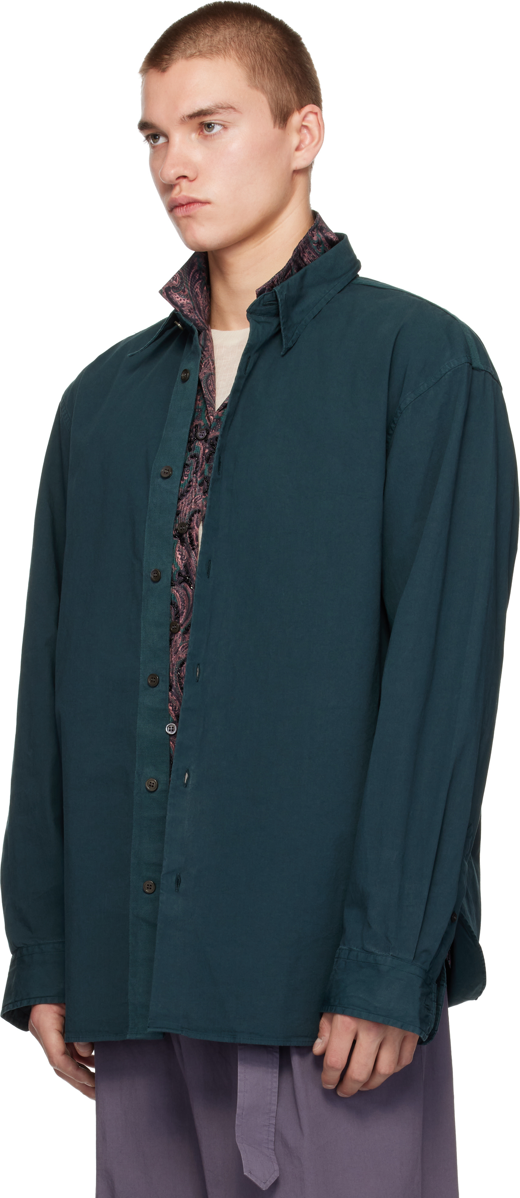 Dries Van Noten - Green Poplin Shirt