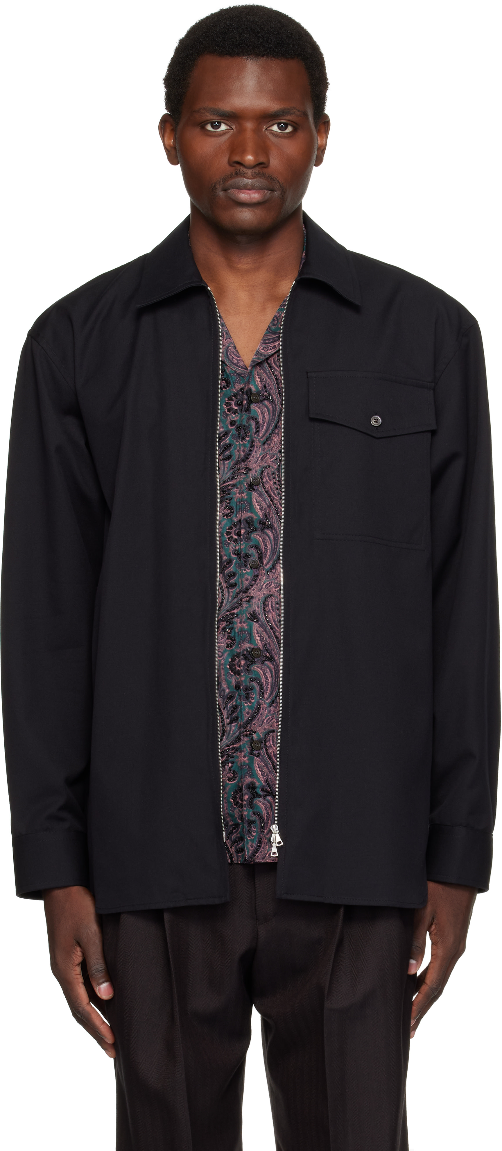 Dries Van Noten - Black Zip Shirt