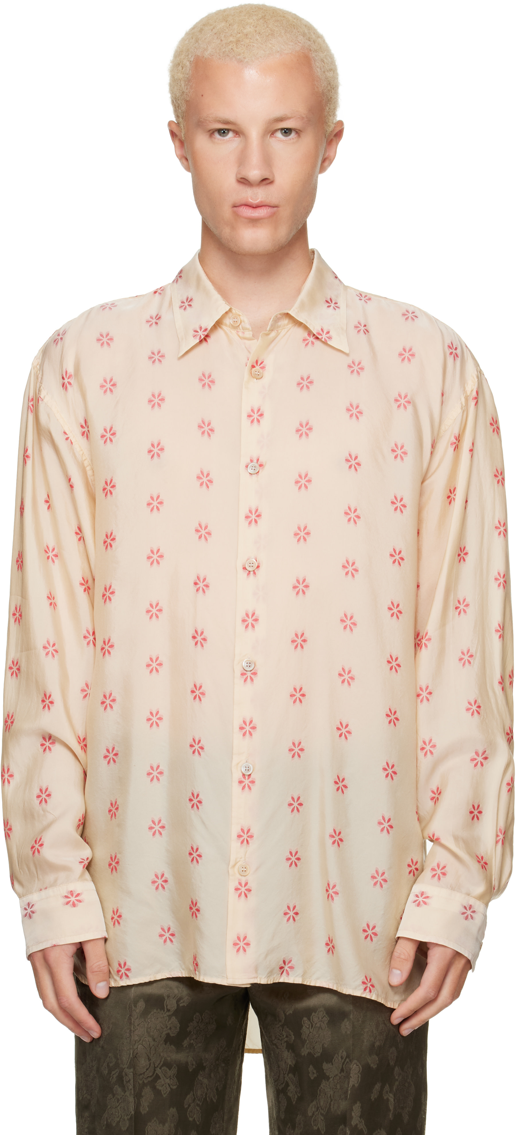 Dries Van Noten: Off-White Loose Jacquard Shirt | SSENSE Japan