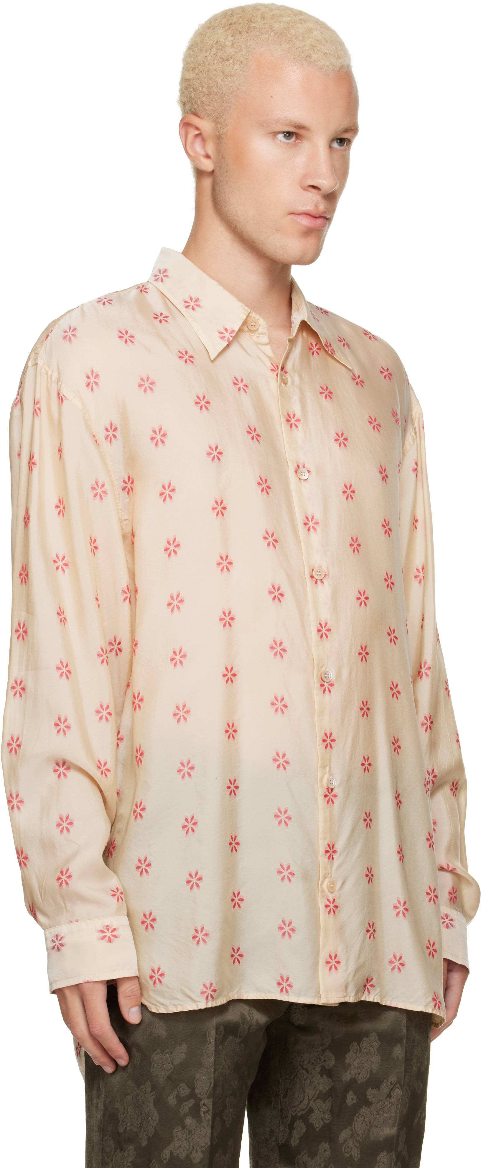 Dries Van Noten: Off-White Loose Jacquard Shirt | SSENSE